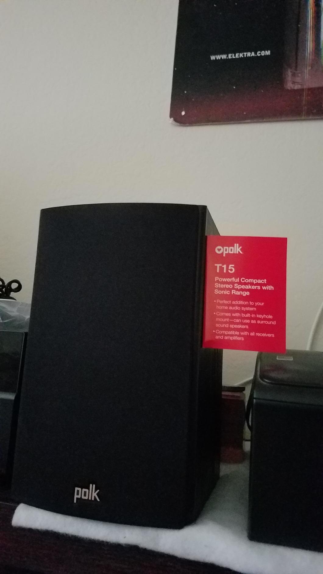 Polk Audio T15 100 Watt Home Theater Bookshelf Speakers, Black, 1 Pair customer photo 1