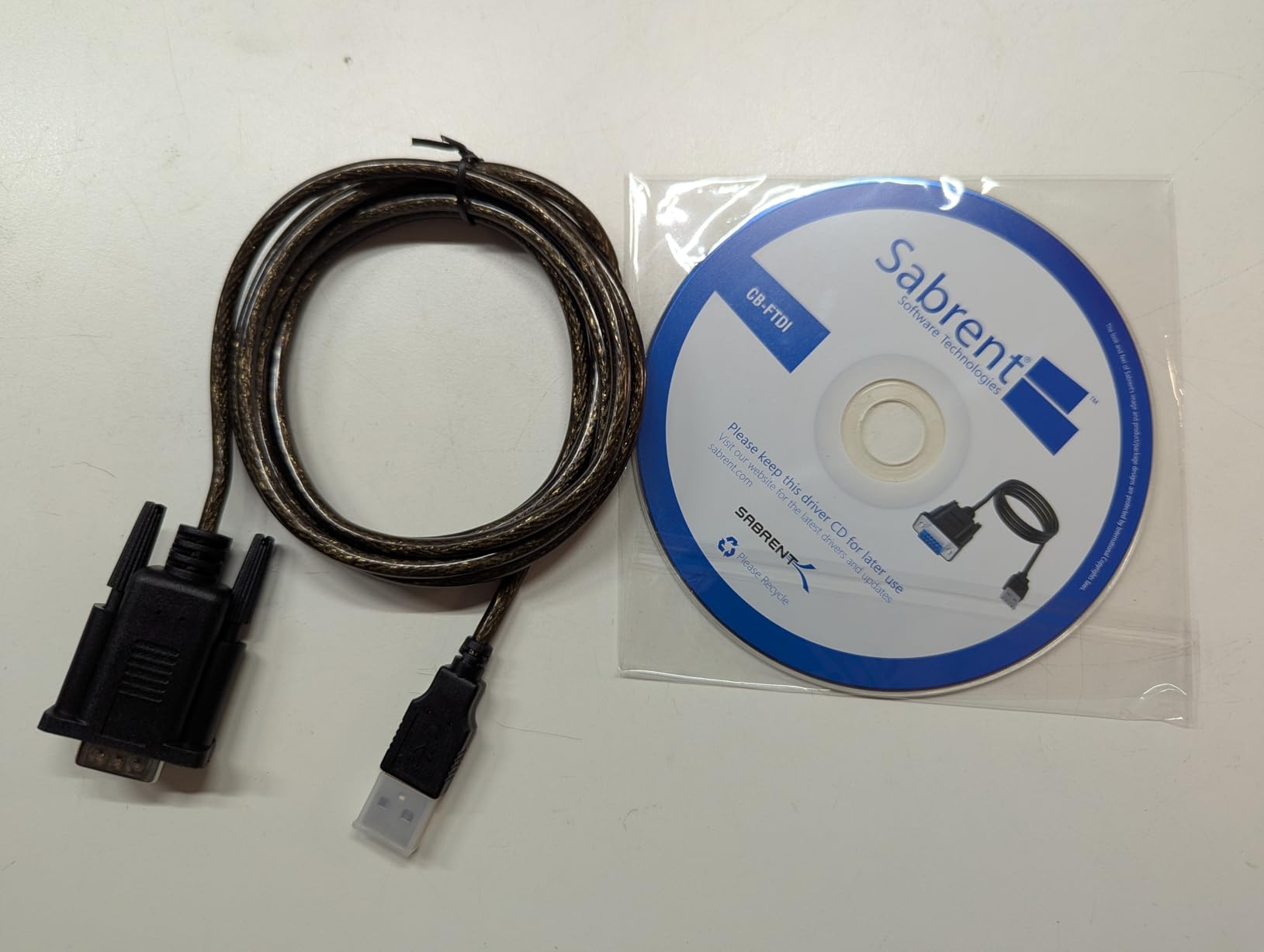 SABRENT USB 2.0 to Serial 9-Pin DB-9 RS-232 Cable, FTDI (CB-FTDI) | 6ft cable; FTDI chipset; connects serial/RS-232 devices to USB; Windows, macOS, Linux; serial to usb adapter; rs232 to usb customer photo 1