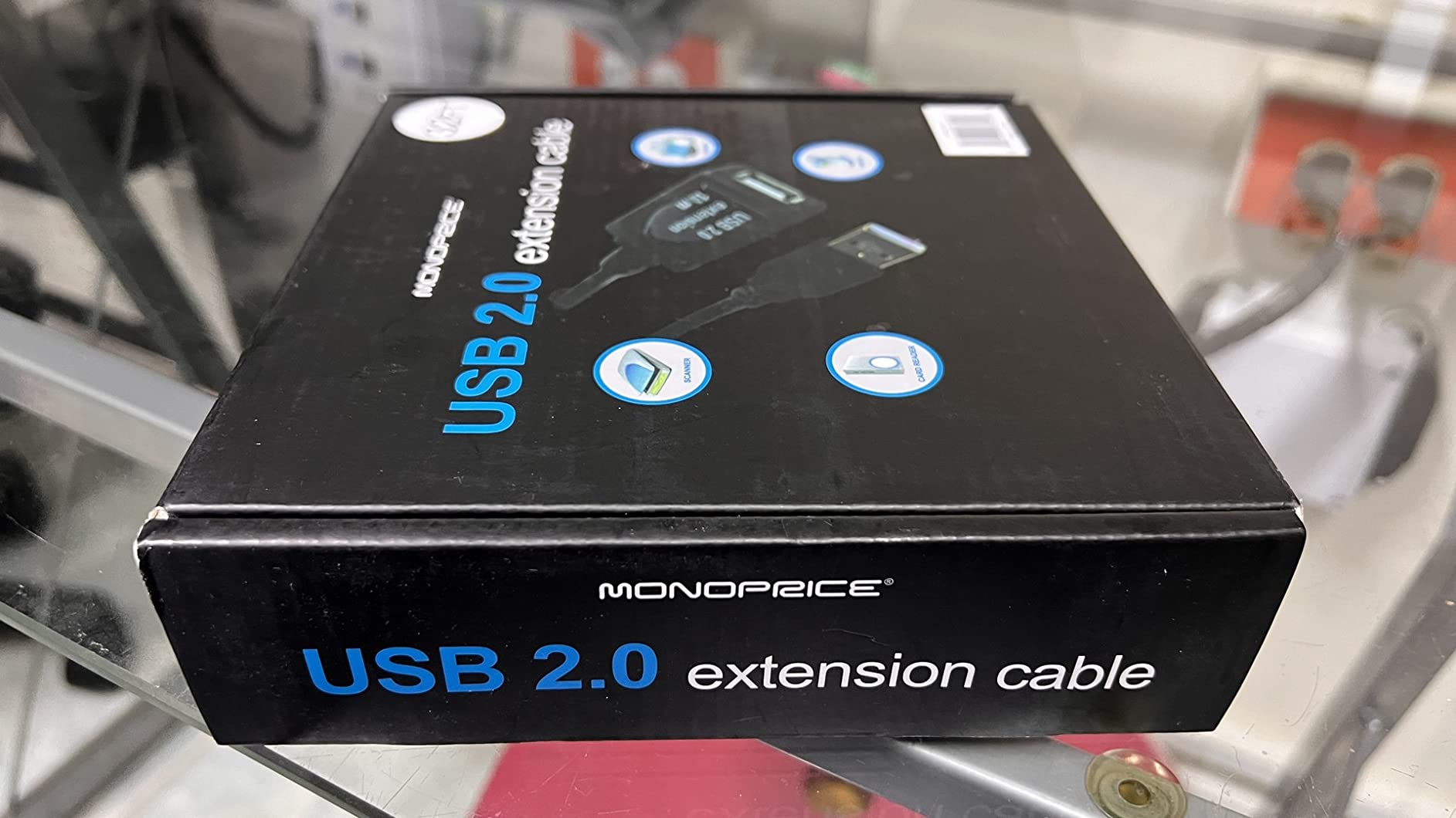 Monoprice USB 2.0 Male to Female Active Extension/Repeater Cable - Use with PlayStation, Xbox, Kinenct, Oculus VR, Card Reader, Hard Drive, Keyboard, Printer, Camera, 20/28AWG, 16 feet, Black customer photo 2
