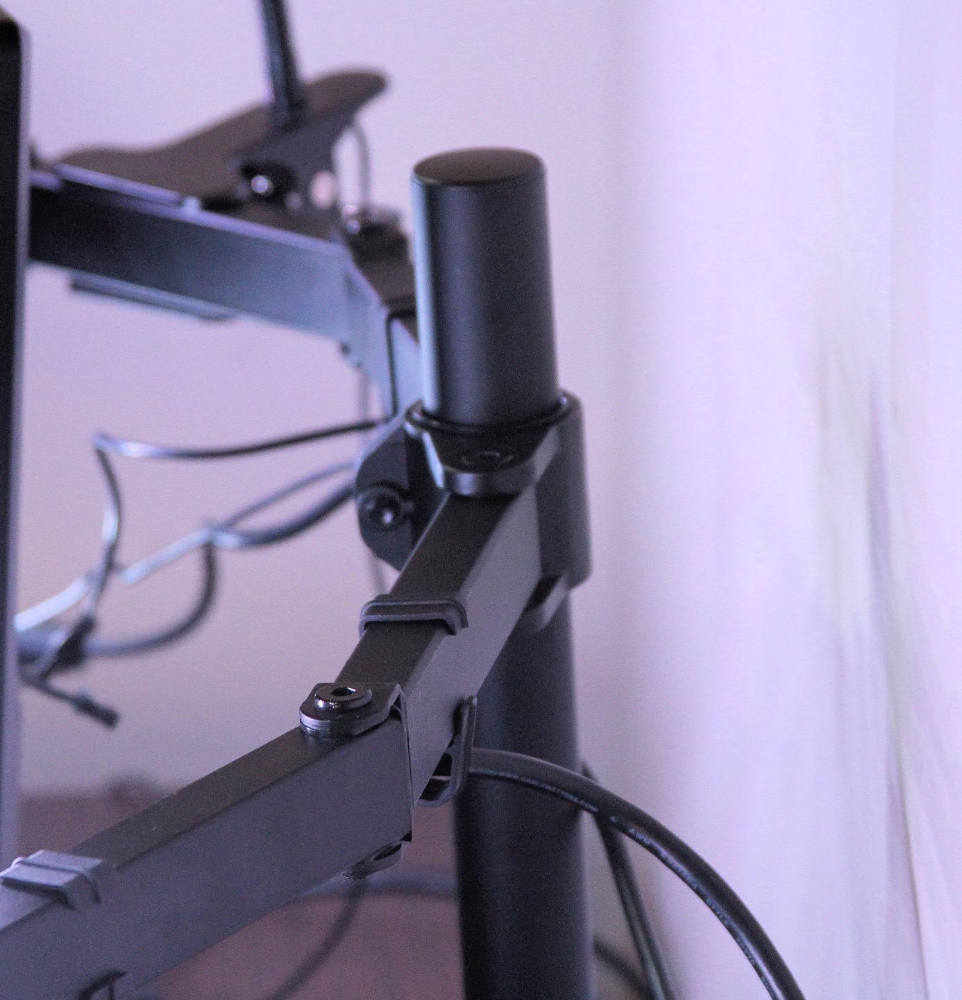 VIVO Dual Monitor Desk Mount, Holds 2 Computer Screens up to 30 inches and 22lbs Each, Heavy Duty Fully Adjustable Steel Stand with C-Clamp and Grommet, Black, STAND-V002 customer photo 1