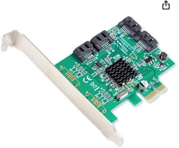 4 Port SATA III Expansion Card with Low Profile Bracket - 6Gbps SATA 3.0 Controller PCI Express x1 Marvell 9215 for Windows 11/10/8/7/XP/Vista/Linux customer photo 1