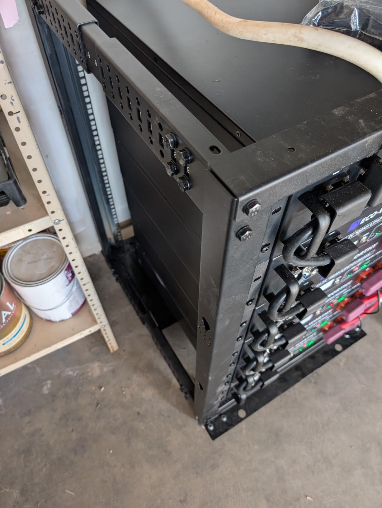 StarTech.com 12U Adjustable Depth Open Frame 4 Post Server Rack with Casters/Levelers and Cable Management Hooks 4POSTRACK12U Black | Adjustable 22-40in/101cm depth, Cold-rolled steel, Casters/leveling feet, 25in high, IT rack, Cage nuts customer photo 1
