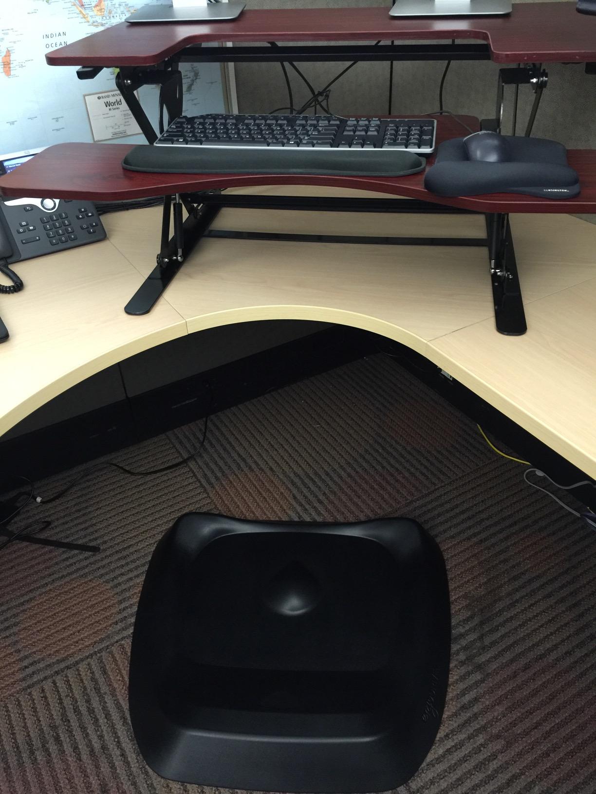 The Standing Desk Mat - Topo by Ergodriven | Premium Not-Flat Anti-Fatigue Standing Desk Mat with Calculated Terrain | Ultra-Thick Deluxe Comfort Foam, Durable, PVC-Free | Accessories | Obsidian Black customer photo 1