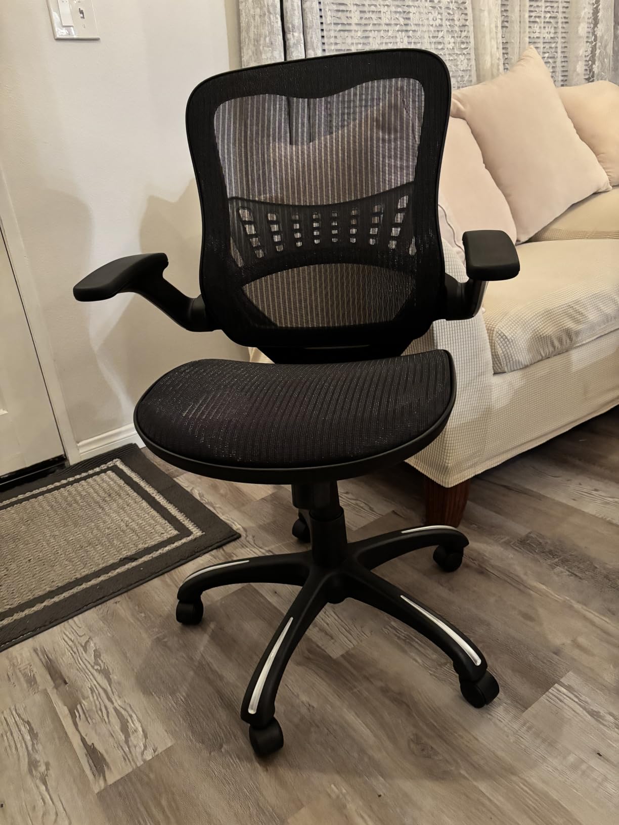 Office Star Ventilated Manager's Office Desk Chair with Breathable Mesh Seat and Back, Black Base, Black customer photo 1
