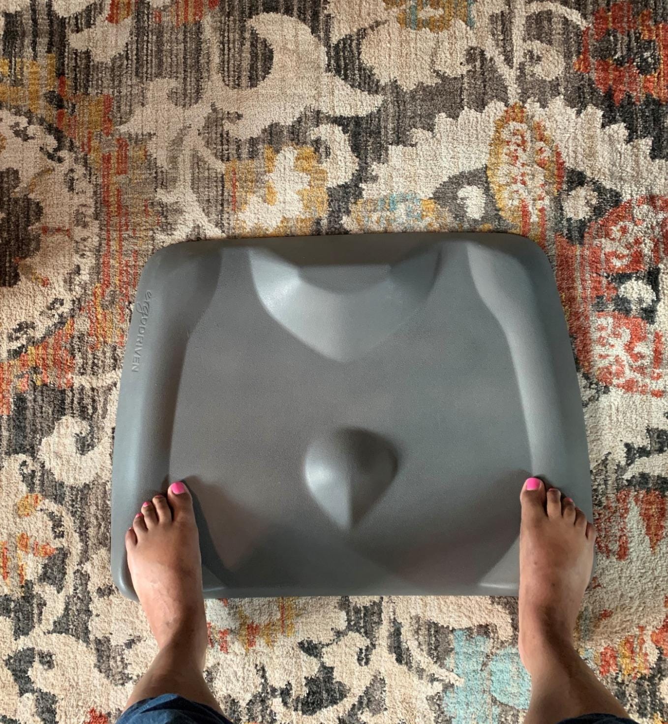Standing Desk Mat - Topo Mini by Ergodriven | The Smaller Not-Flat Anti-Fatigue Standing Desk Mat with Calculated Terrain | Ultra-Thick Premium Comfort Foam, Durable, No PFAs or PVC | Obsidian Black customer photo 1