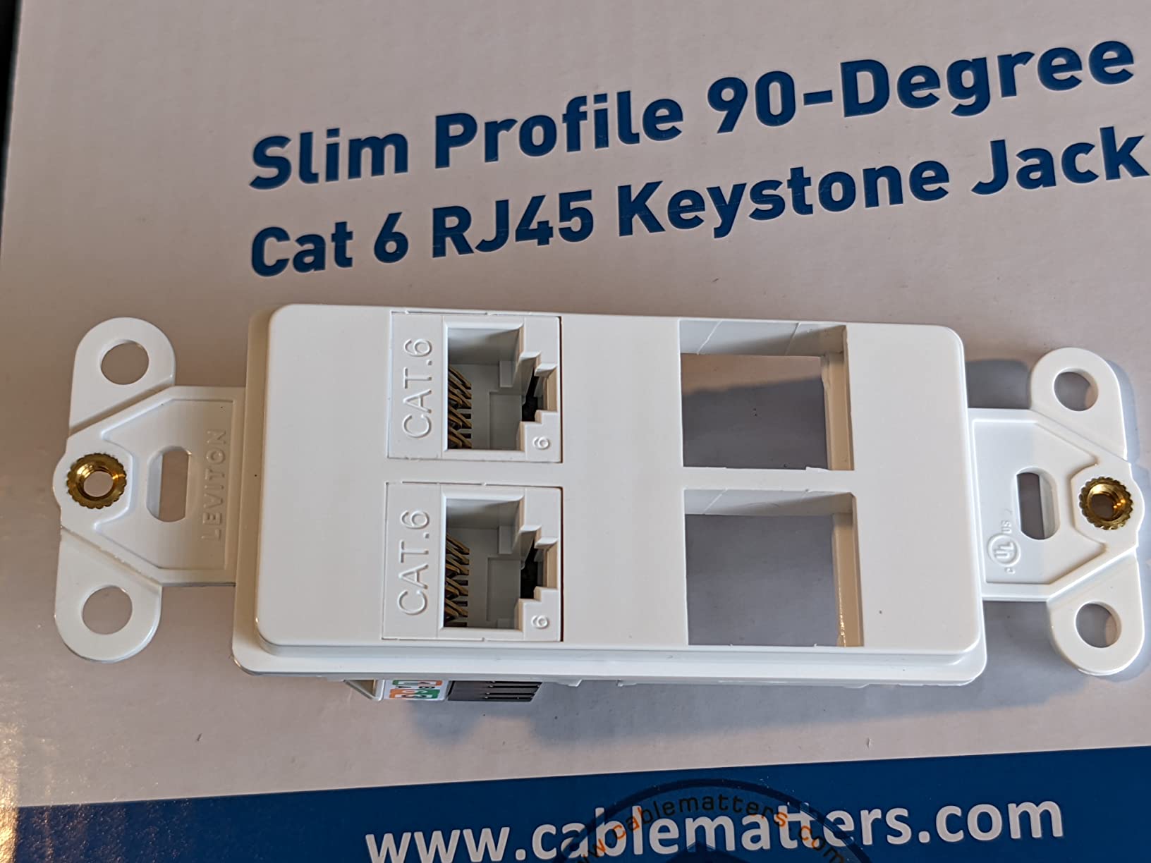 Cable Matters [UL Listed] 25-Pack Rapid-Install Cat6 Keystone Jacks, White | Model 180070, Works with Rapid-Install Tool 180169, 10Gbps, Slim Profile, Compatible with Leviton QuickPort Systems customer photo 2