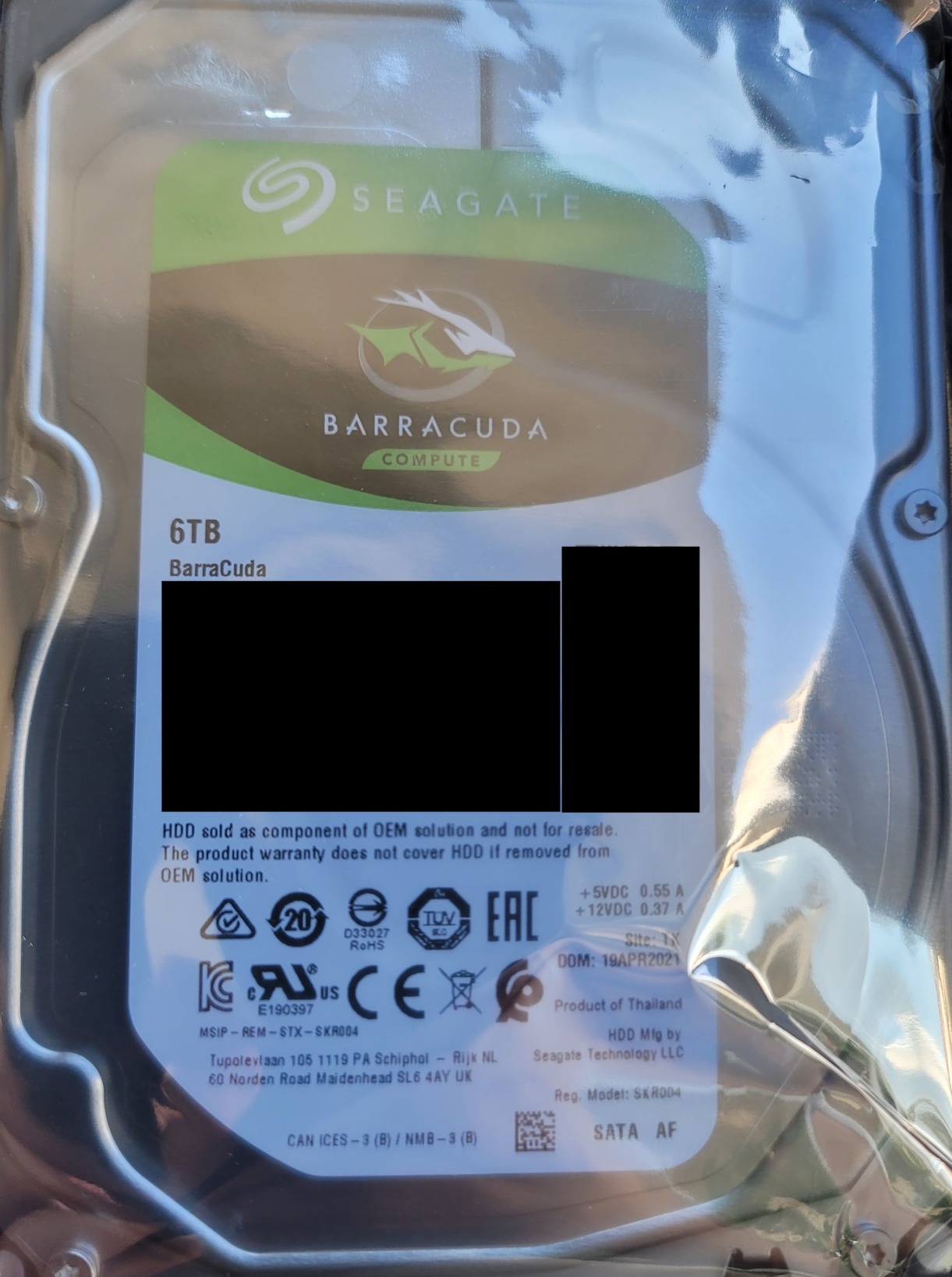 Seagate Barracuda 6TB Internal Hard Drive HDD - 3.5 Inch SATA 6 Gb/s 5400 RPM 256MB Cache for Computer Desktop PC (ST6000DM003) customer photo 2