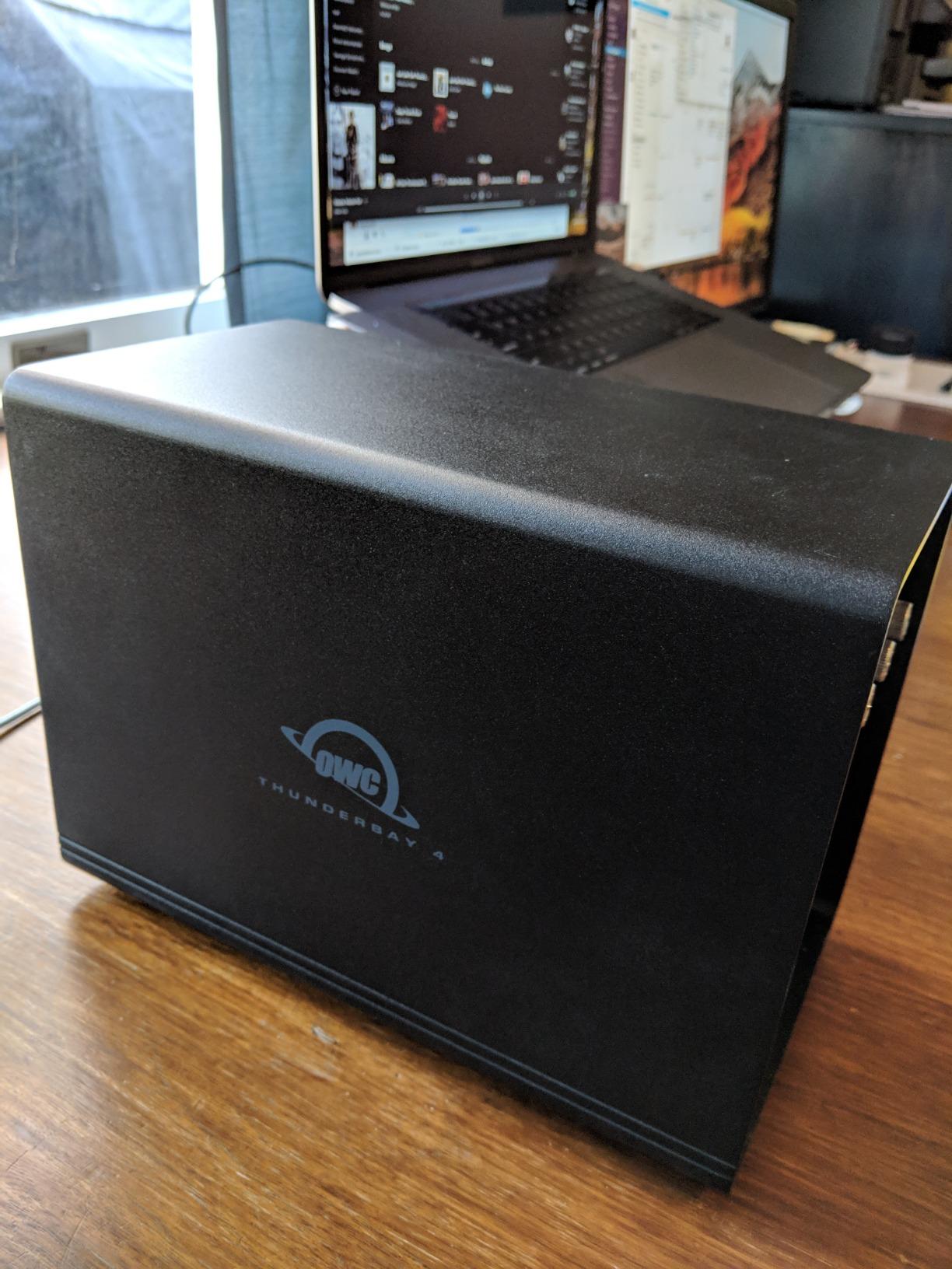 OWC ThunderBay 4 Thunderbolt 40Gb/s Four-Bay SATA Enclosure w/ SoftRAID - Up to 1527MB/s - SoftRAID Premium (3 Year) - RAID 0/1/4/5/1+0 (10)/JBOD customer photo 2