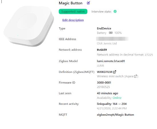 Aqara Zigbee Wireless Mini Switch, Works with HomeKit Google Home Alexa | Smart Button Requires Aqara Hub, Versatile 3-Way Control Button for Smart Home Devices, Works with IFTTT customer photo 1