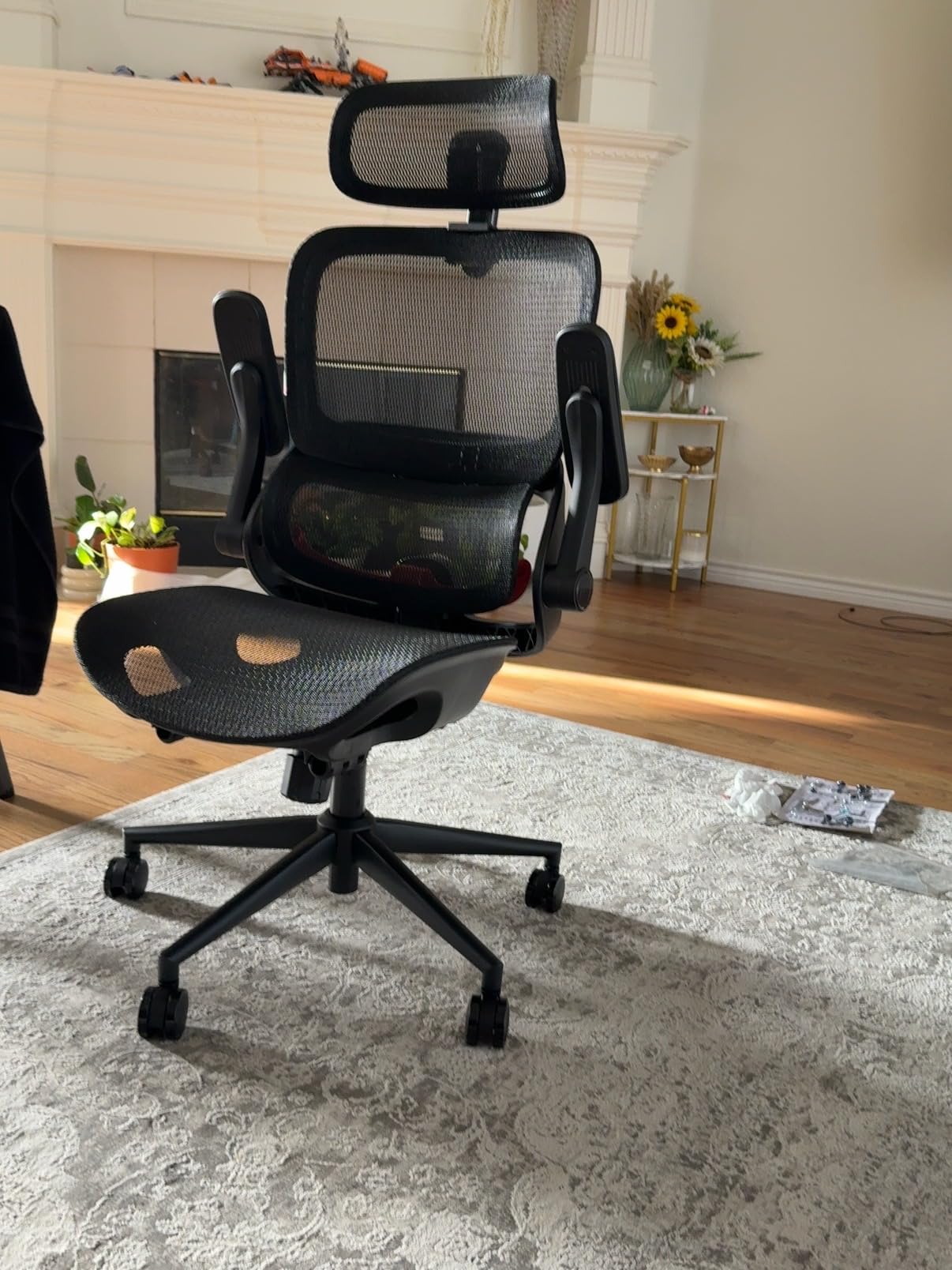 SIHOO M18 Ergonomic Office Chair, Mesh Back Desk Chair with Headrest | Adjustable Lumbar Support, Hold 330lbs Computer Chair with 2D Armrests & Wide Cushion, Tilt Lock, for Home Office - Black customer photo 2
