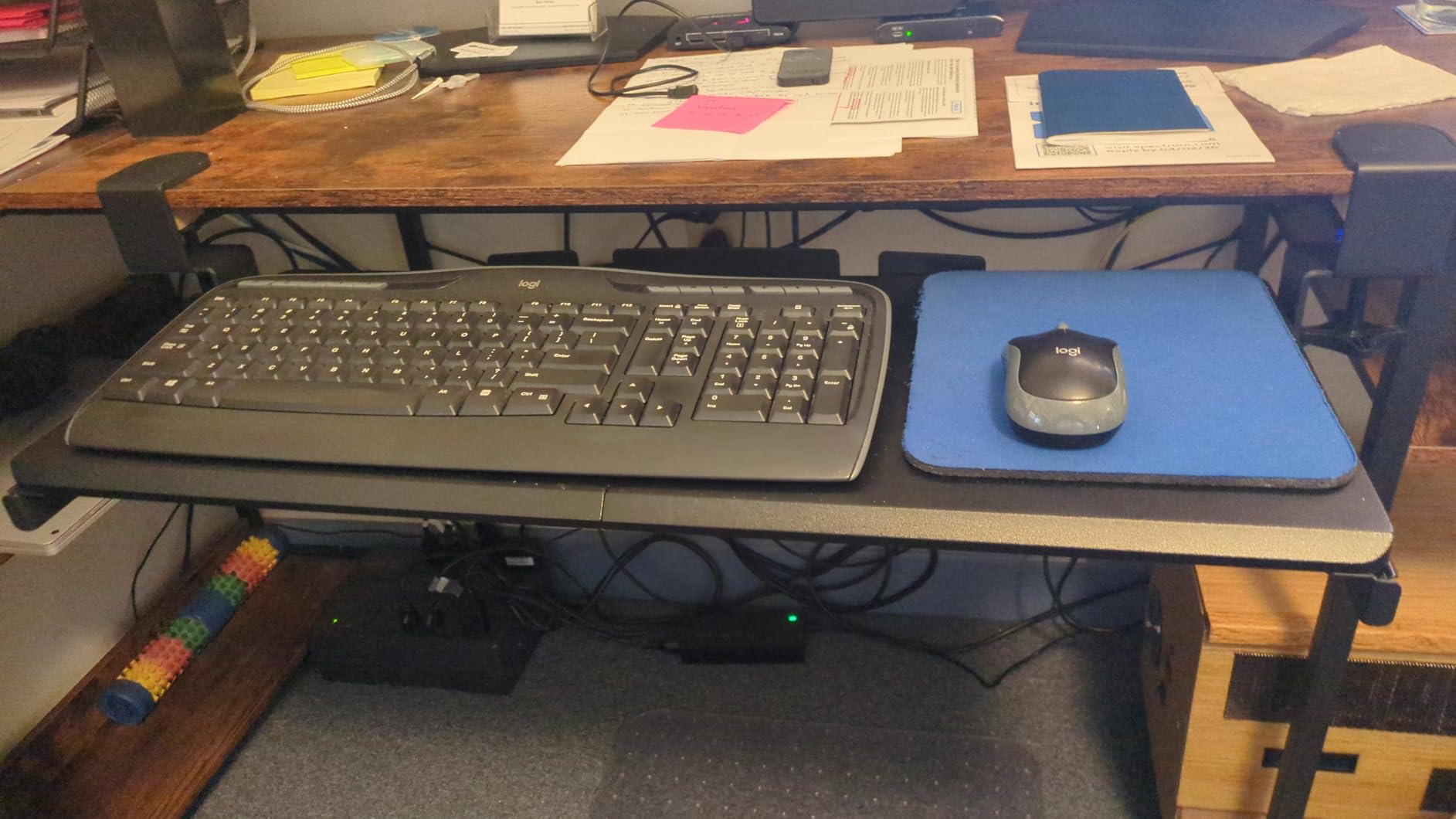 VIVO Black Clamp-on 27 x 11 in Keyboard Tray, MOUNT-KB05E | Large Under Desk Keyboard & Mouse Tray for Typing, Slide Out Platform, Extra Sturdy C-Clamp Mount System, Computer Drawer customer photo 2