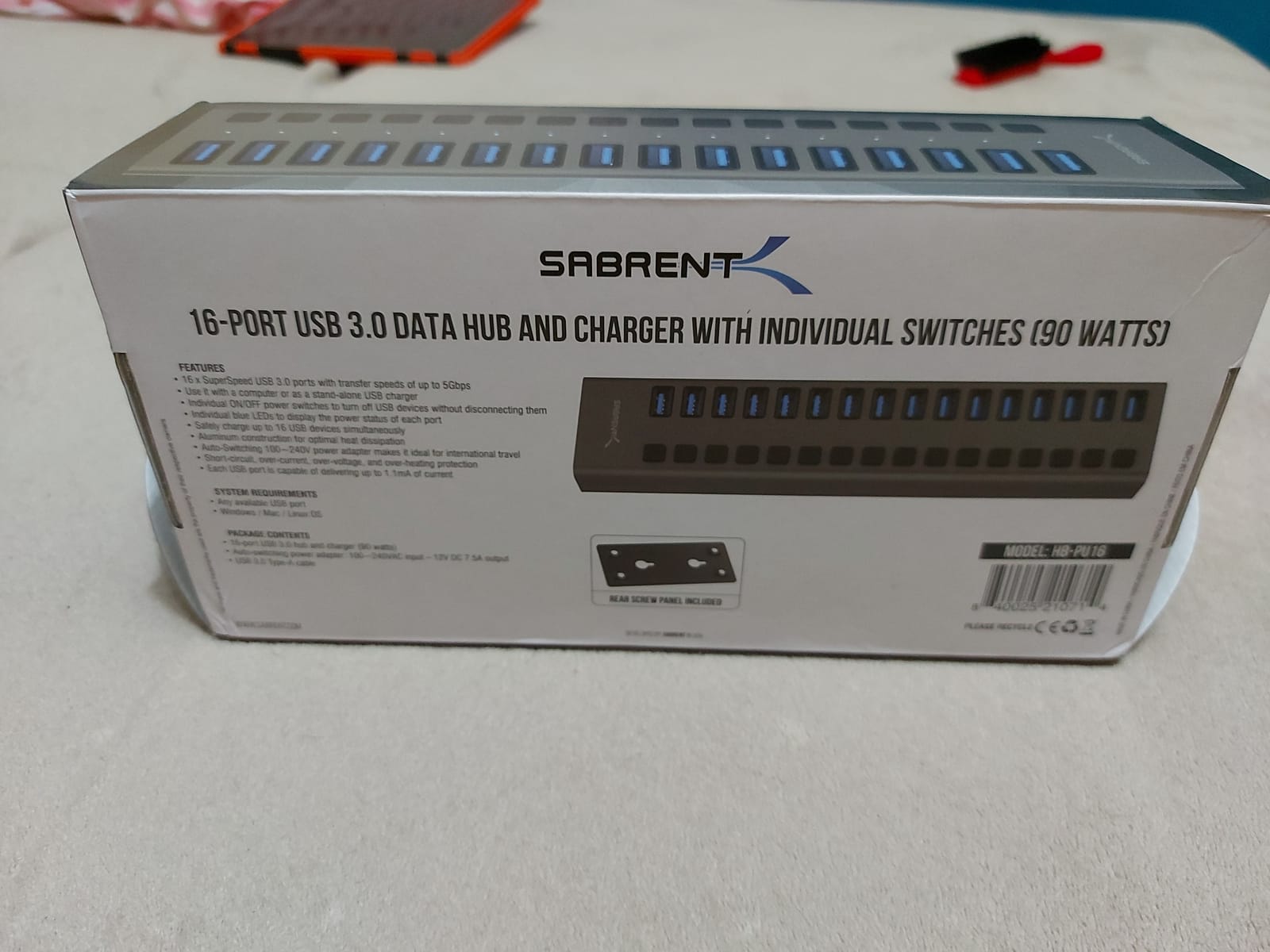 SABRENT 16-Port Powered USB 3.0 Type-A Data Hub & Charger, 90W (HB-PU16) customer photo 2