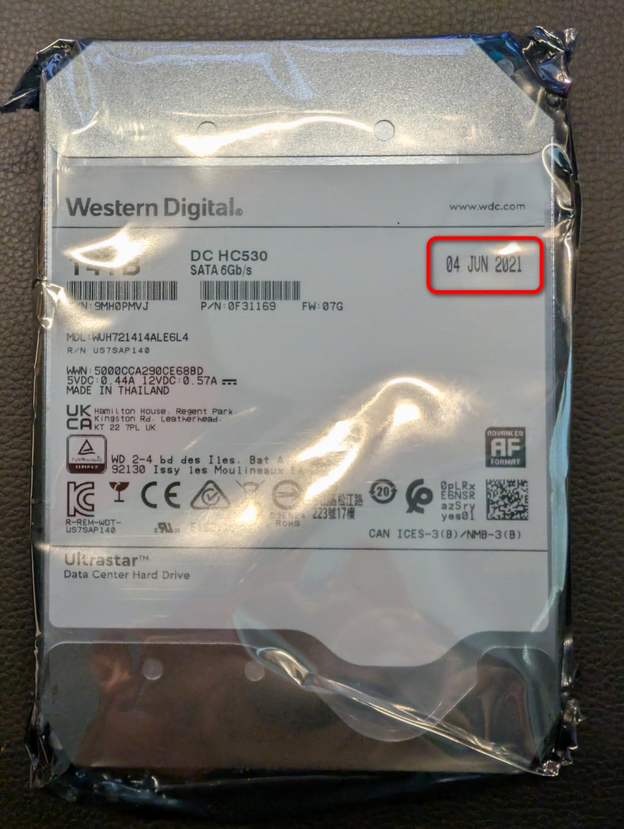 Western Digital WUH721414ALE6L4 14TB Ultrastar DC HC530 SATA HDD - 7200 RPM Class, SATA 6 Gb/s, 512MB Cache, 3.5