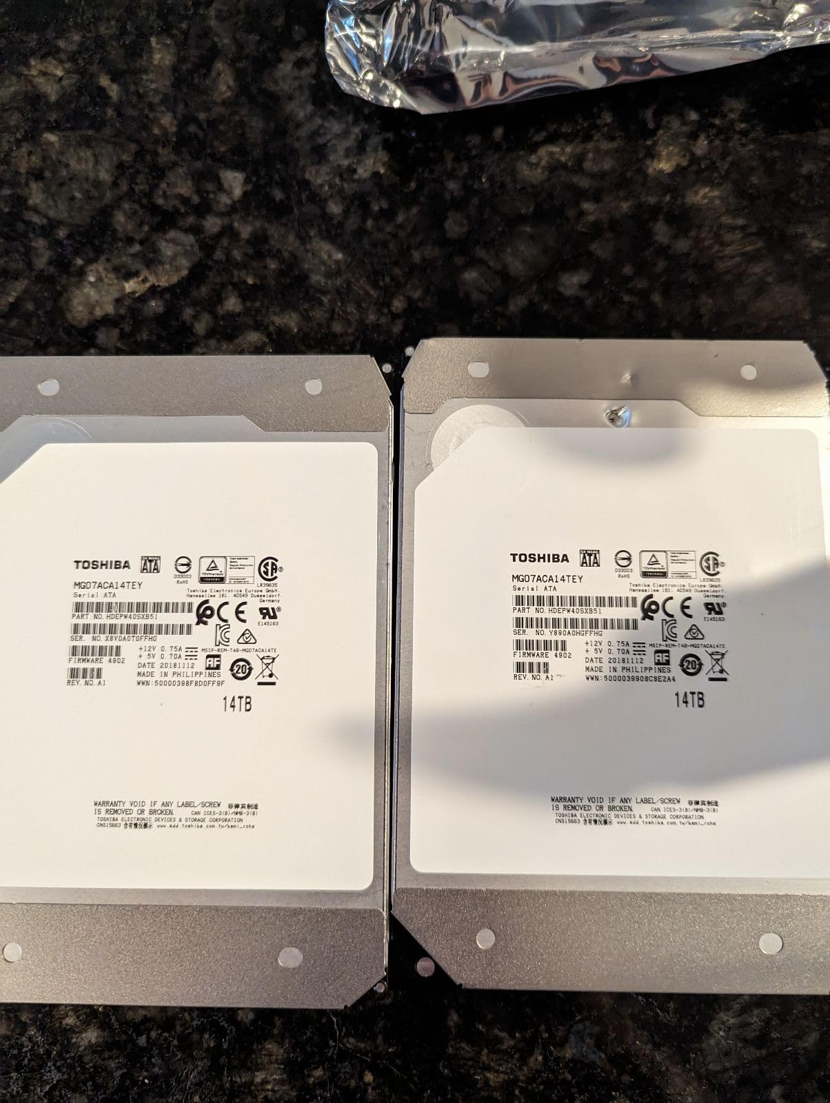 Toshiba 14TB SATA 512e 256MB Cache 7200RPM 3.5