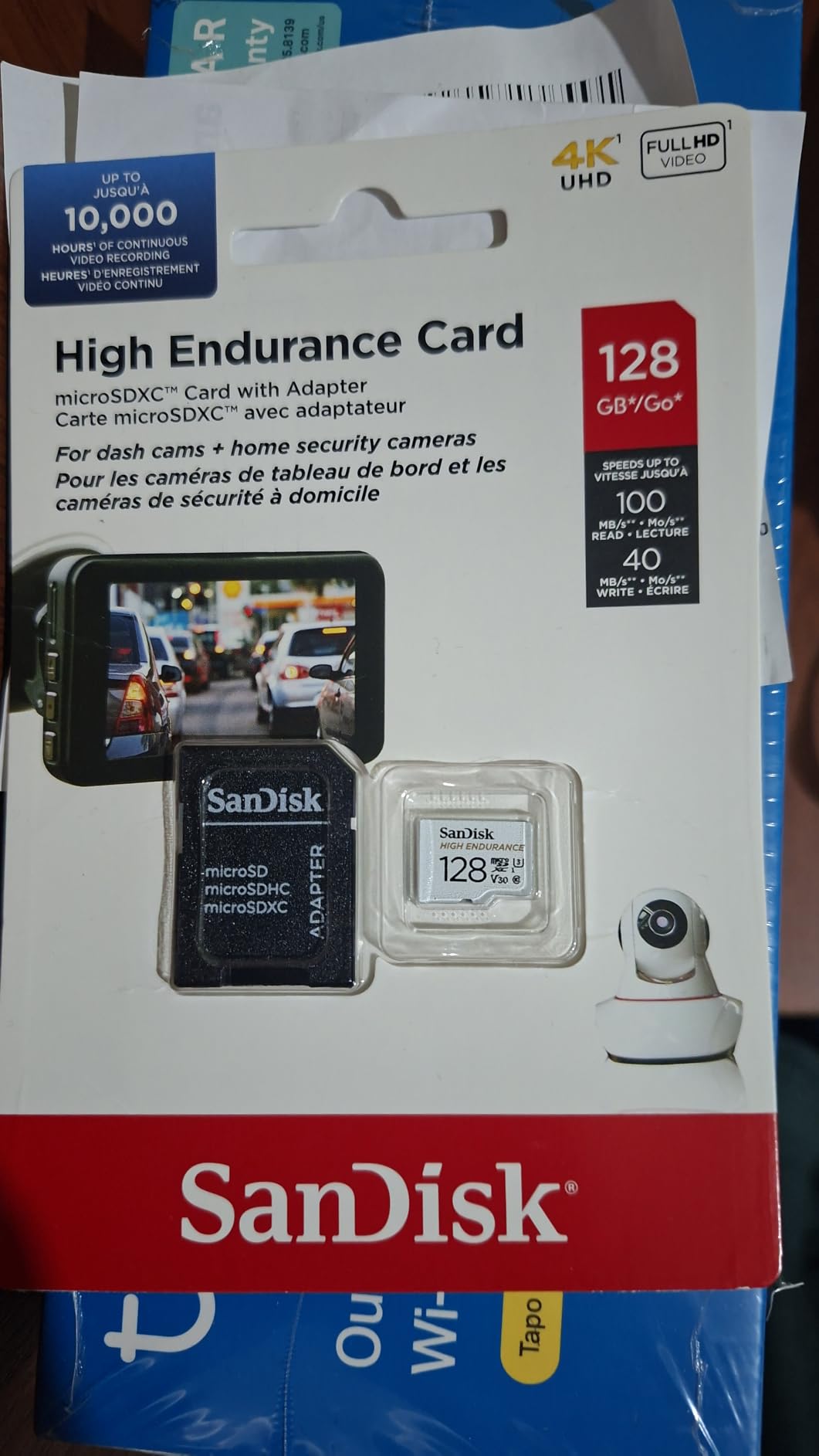 SANDISK 128GB High Endurance Video microSDXC Card with Adapter for dash cam and home monitoring systems - C10, U3, V30, 4K UHD, Micro SD Card - SDSQQNR-128G-GN6IA customer photo 2