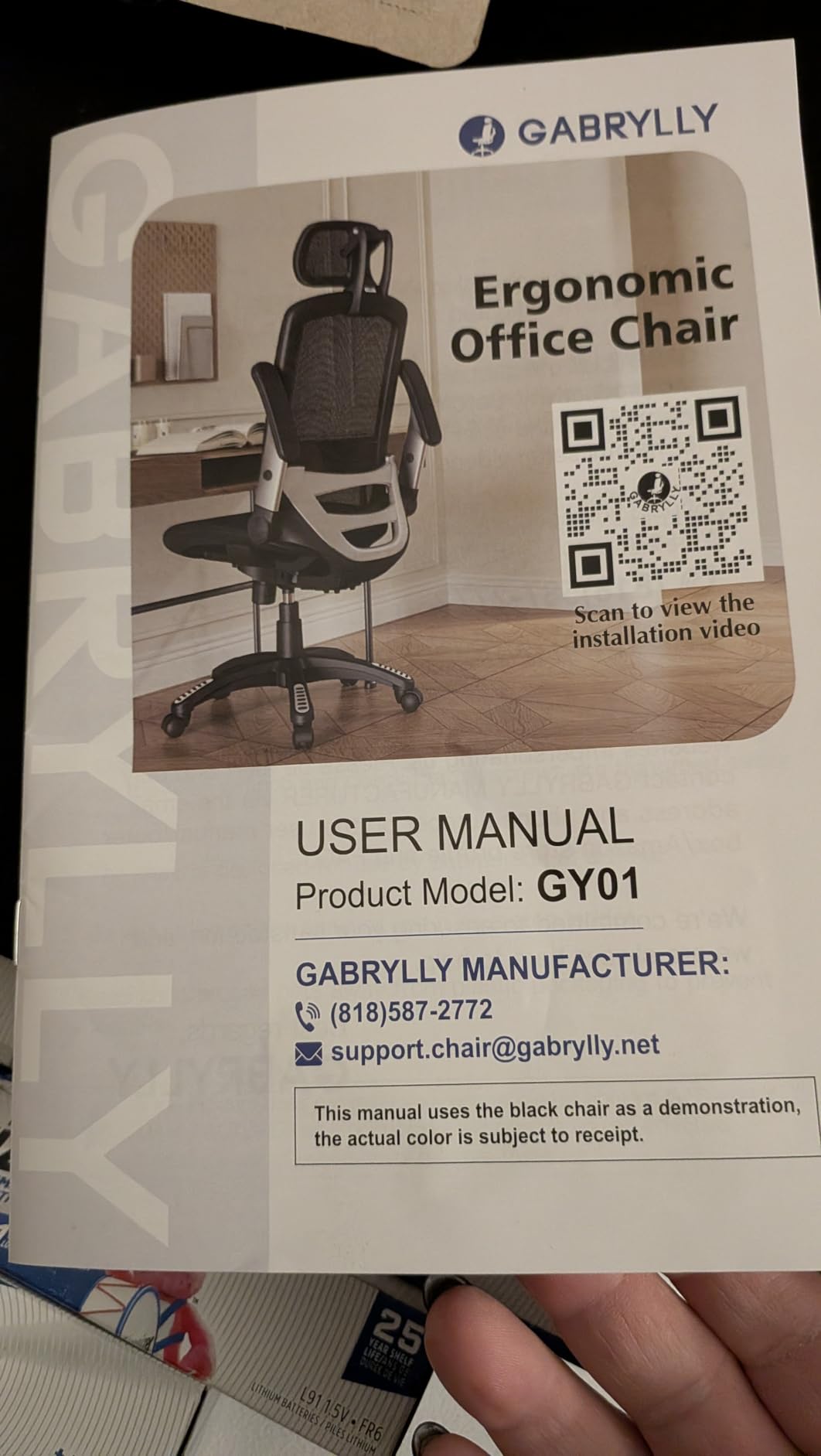 GABRYLLY Ergonomic Office Chair, High Back Home Desk Chair with Headrest, Flip-Up Arms, 90-120 Degree Tilt Lock and Wide Cushion, Big and Tall Mesh Chairs for Man Woman, Black Task Chair customer photo 2