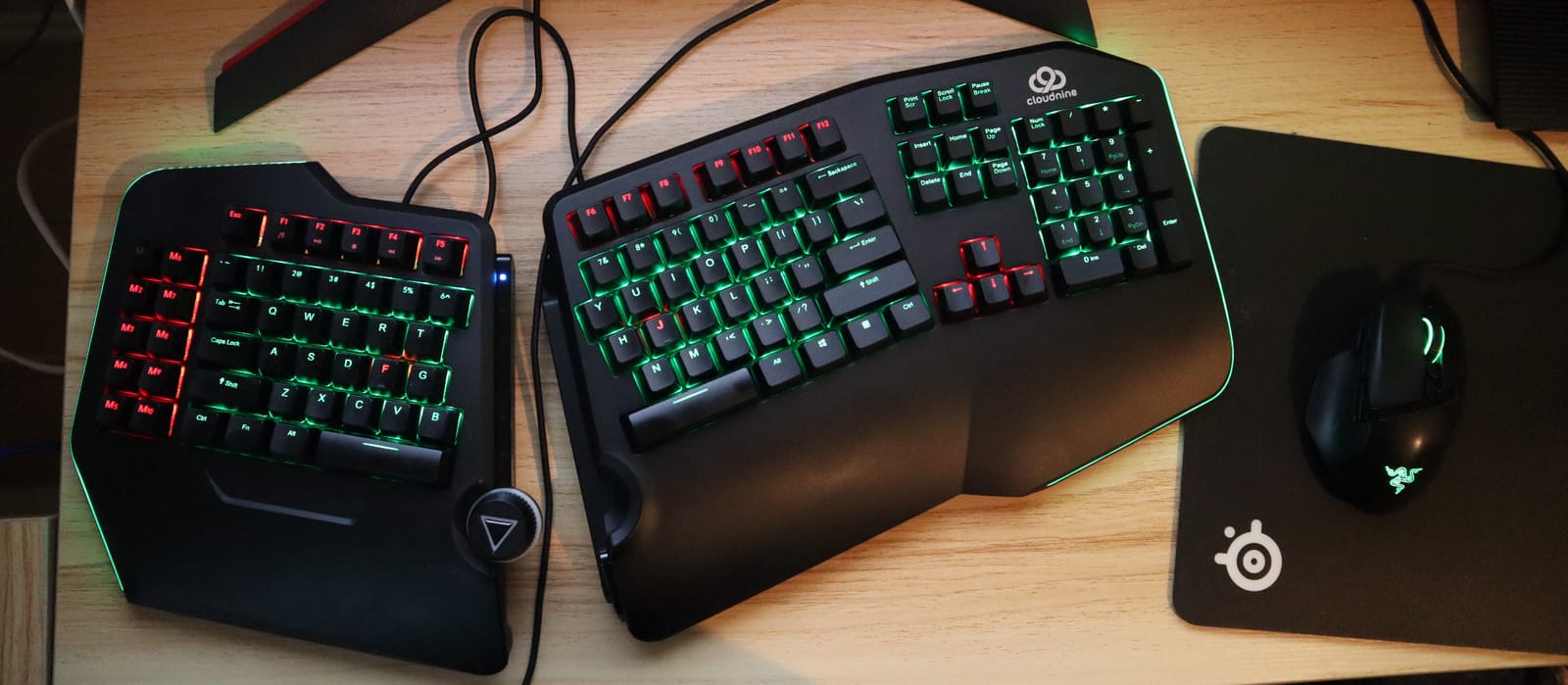 Cloud Nine C989M Ergonomic Mechanical Keyboard for PC - Kailh Tactile Brown Switches - RGB Light Up LED Backlit with USB - Ergo Split Key Board with Macro customer photo 2