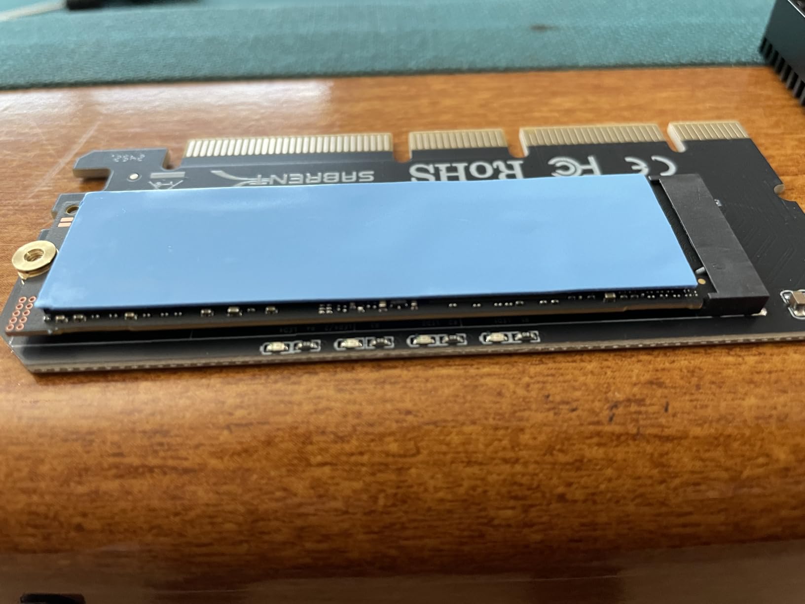 SABRENT M.2 NVMe SSD to PCIe X16/X8/X4 Adapter Card, Heatsink | Fits 2230/2242/2260/2280 NVMe, Aluminum heatsink, Not for M.2 SATA or PCIe x1, BIOS NVMe support needed customer photo 1