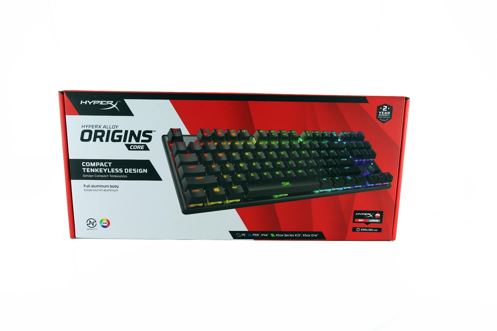 Alloy Origins Core - Tenkeyless Mechanical Gaming Keyboard, Software Controlled Light & Macro Customization, Compact Form Factor, RGB LED Backlit, Tactile HyperX Aqua Switch, Black customer photo 1