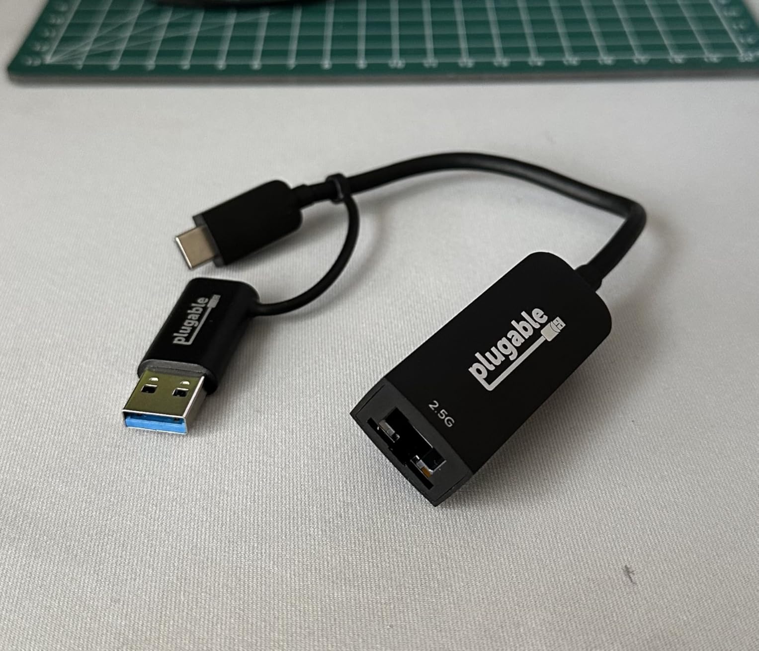 Plugable 2.5G USB-C and USB to Ethernet Adapter - Dual-Connector 2-in-1 USB-C to RJ45 2.5Gbps LAN, Compatible with Thunderbolt 5 & 4, USB4, USB 3.0, Windows, Mac, ChromeOS, iPhone 15 & 16 customer photo 2