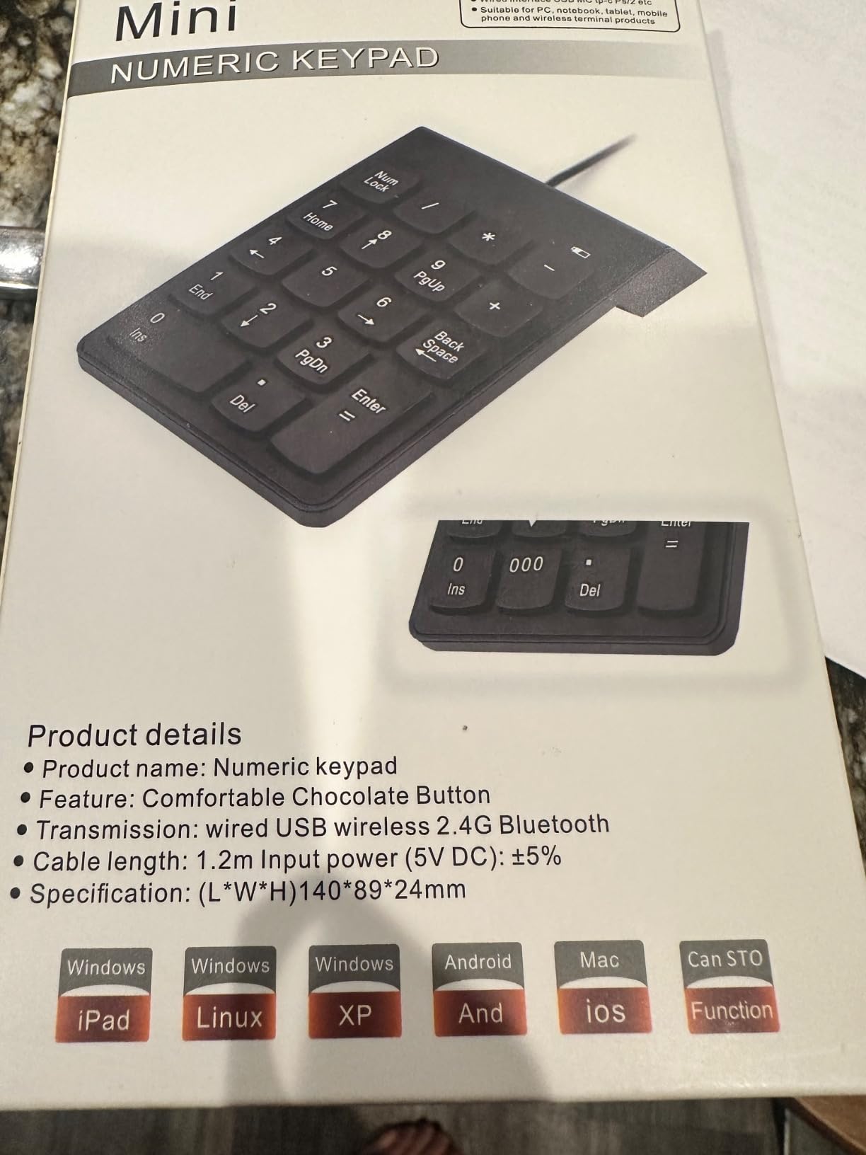 NOOX USB Numeric Keypad Numpad Portable Slim Mini 10 Key Number Pad Keyboard for Laptop Desktop Computer PC, Compatible with ChromeBook Surface Notebook, Tax Accountant Calculate Office Travel & Home customer photo 2