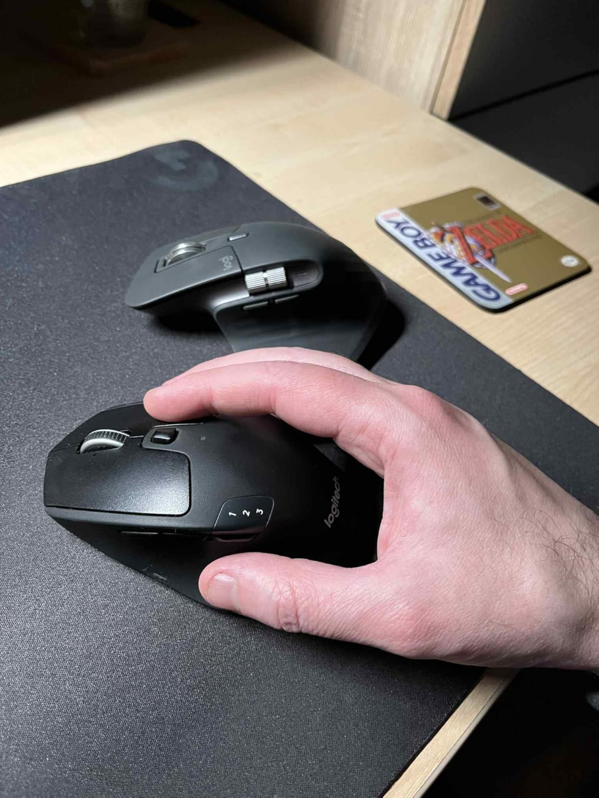 Logitech M720 Triathalon Full Size Multi-Device Wireless Mouse - Black | Connect via Bluetooth or included USB-A receiver, pair up to 3 devices, Logitech Flow compatible, 6 customizable buttons customer photo 2