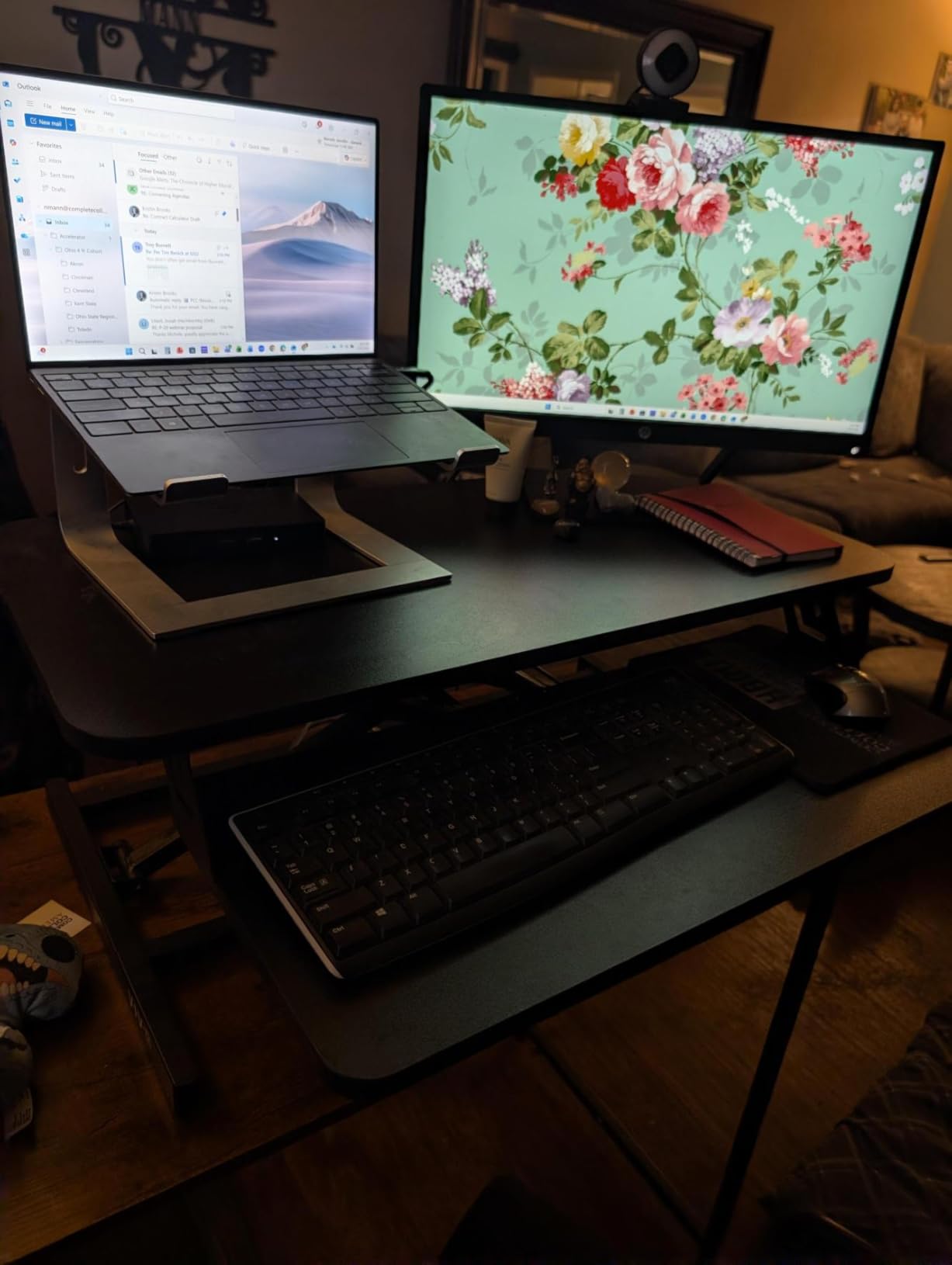 VIVO Black 32 inch Standing Desk Riser, DESK-V000S | Height Adjustable, Stand Up Desk Converter, Quick Sit to Stand, Tabletop Dual Monitor Riser Workstation, Minimal Assembly customer photo 2