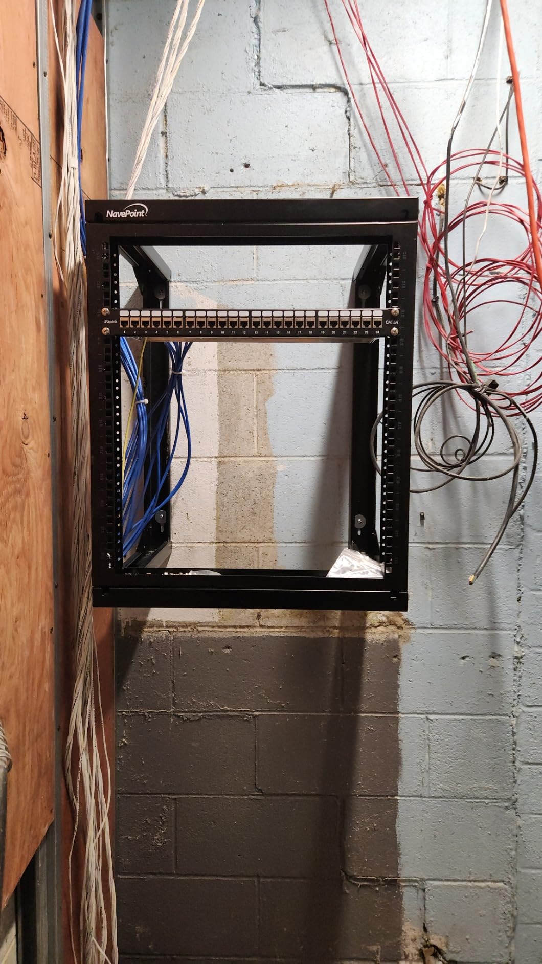 NavePoint 12U Wall Mount Server Rack - Swing Gate Open Frame for 19-Inch IT Equipment - Network Rack for AV & Server Equipment, 24