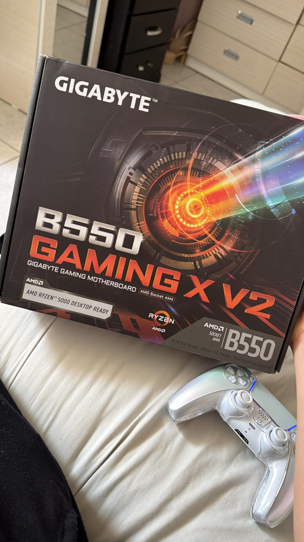 GIGABYTE B550 Gaming X V2 AMD AM4 ATX Motherboard, Supports Ryzen 5000/4000/3000 Series Processors, DDR4, 10+3 Power Phase, 2X M.2, PCIe 4.0, Front USB-C, GbE LAN, Q-Flash Plus, RGB Fusion customer photo 2