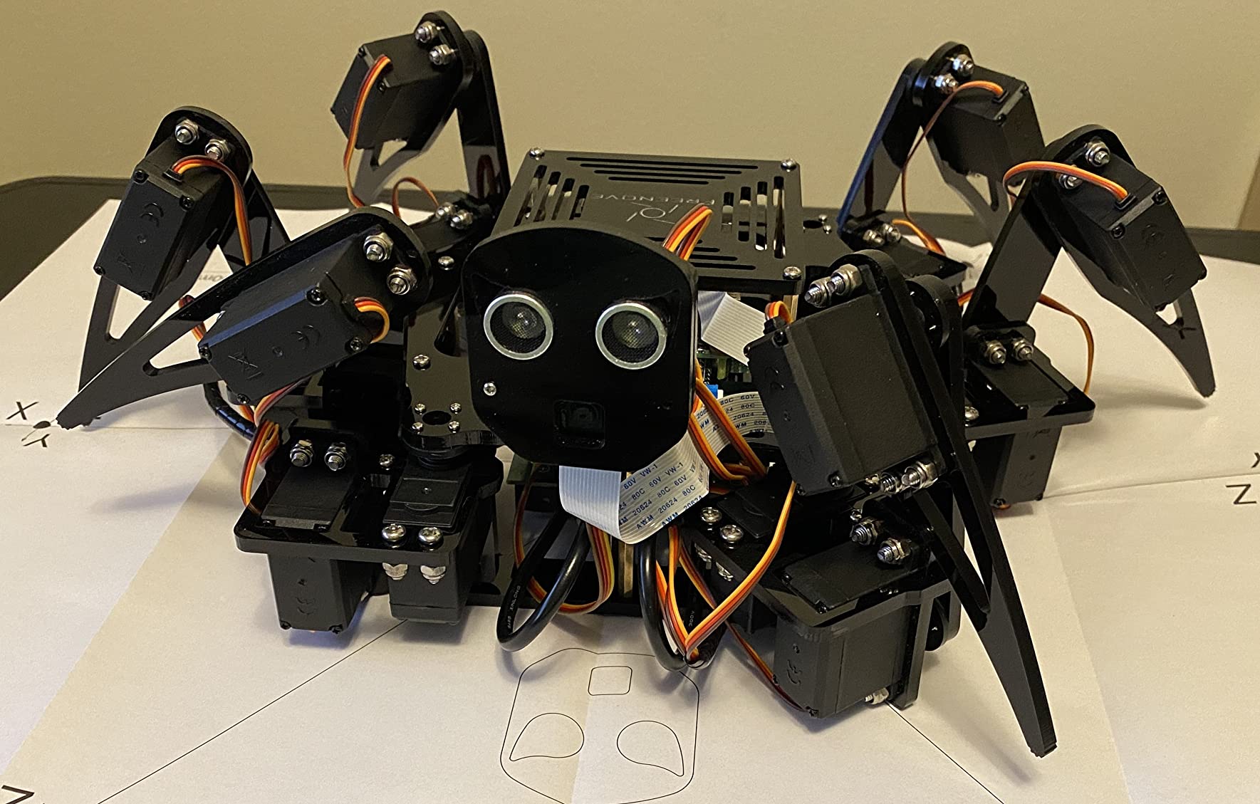 Big Hexapod Robot Kit for Raspberry Pi 5 4 B 3 B+ Zero 2 W, Walking, Self Balancing, Face Recognition, Ultrasonic Ranging, App Control, Camera, Servo (Raspberry Pi NOT Included) customer photo 2
