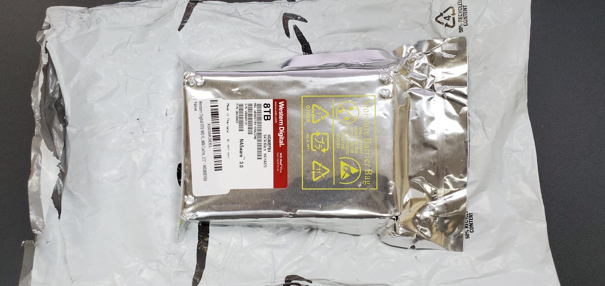 Western Digital 8TB WD Red Plus NAS Internal Hard Drive HDD - 7200 RPM, SATA 6 Gb/s, CMR, 256 MB Cache, 3.5
