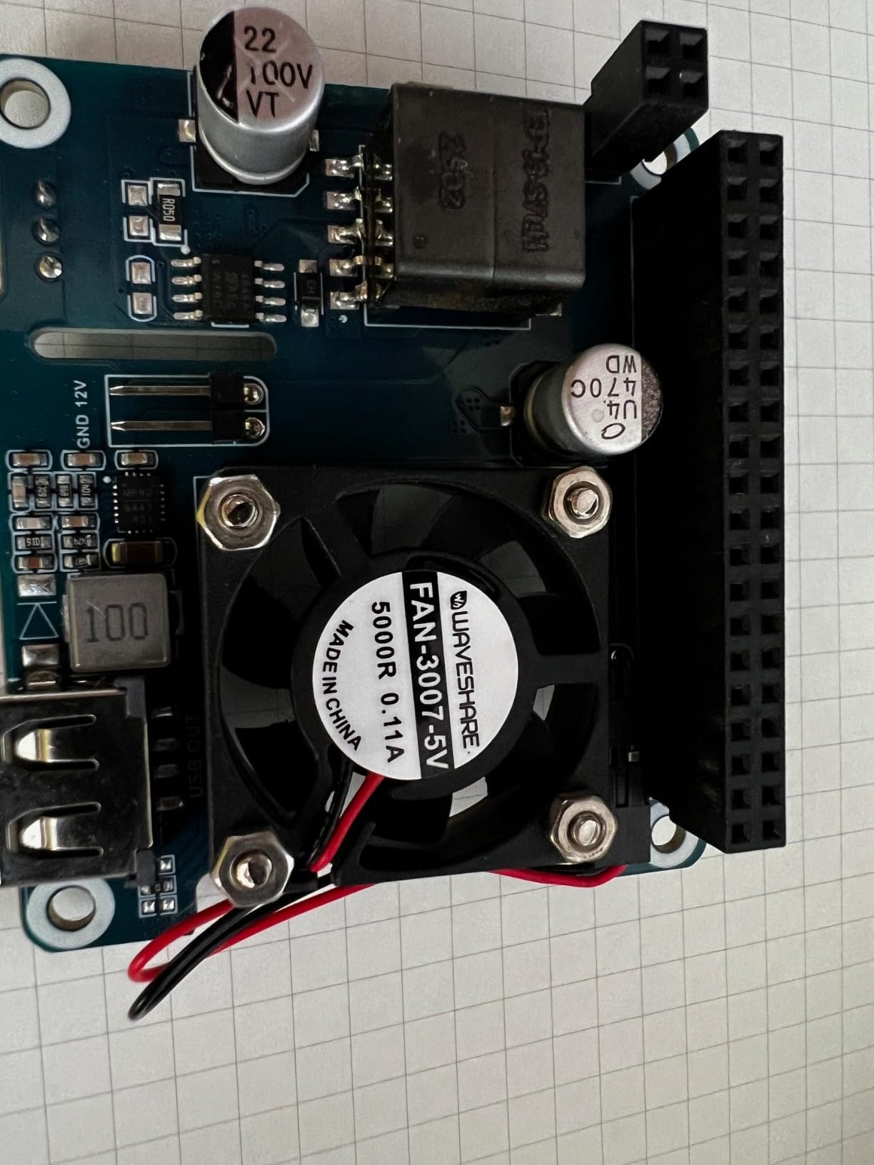waveshare Power Over Ethernet (PoE) HAT for Raspberry Pi 4B/3B+, 802.3af/at PoE Network Standard, 5V USB-A&12V Header Outputs, PoE HAT Onboard Cooling Fan and MP8676 Buck Chip, Isolated customer photo 1