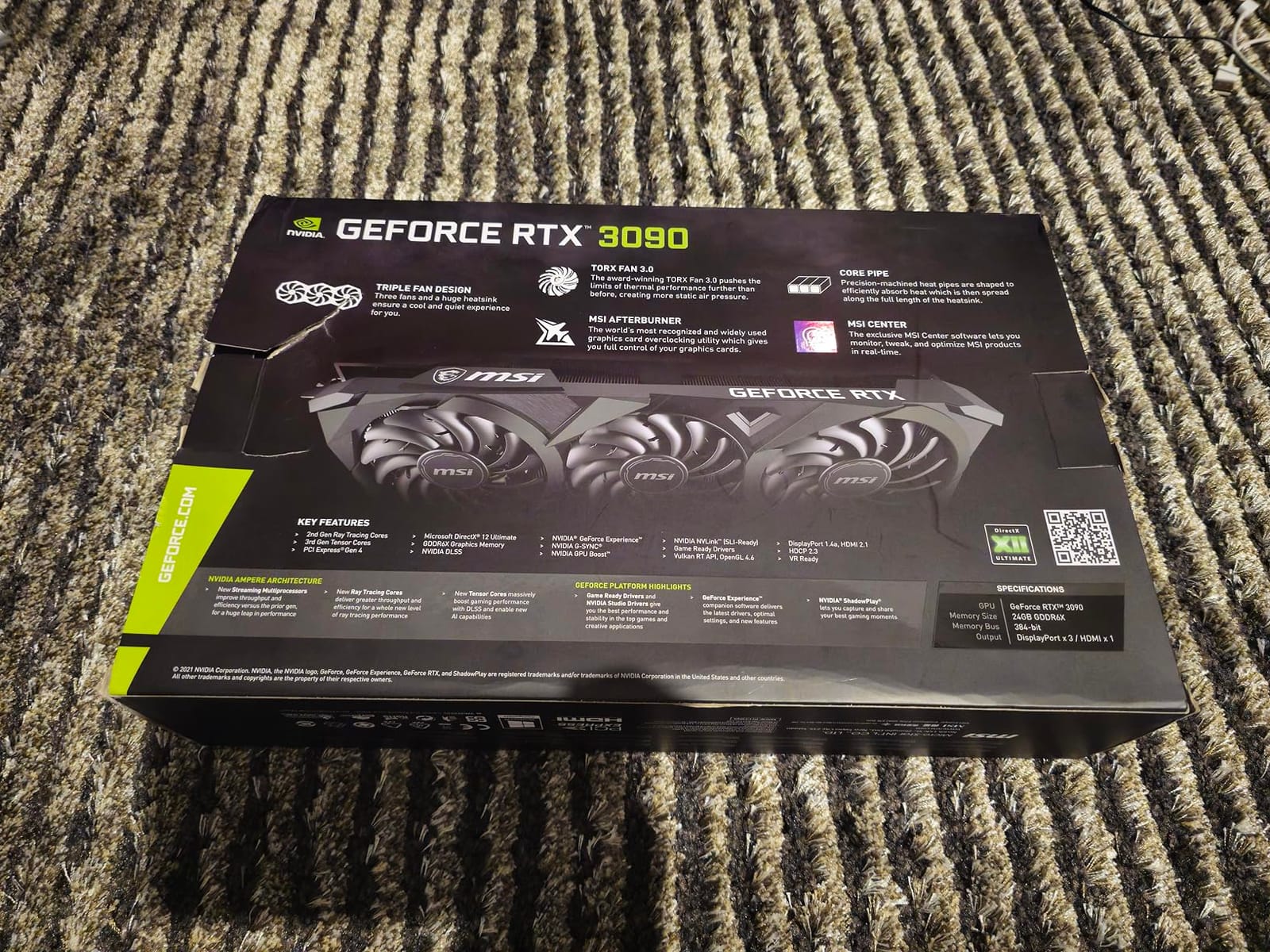 MSI Gaming GeForce RTX 3090 Ventus 3X 24GB GDDR6X OC Graphics Card (Renewed) customer photo 2