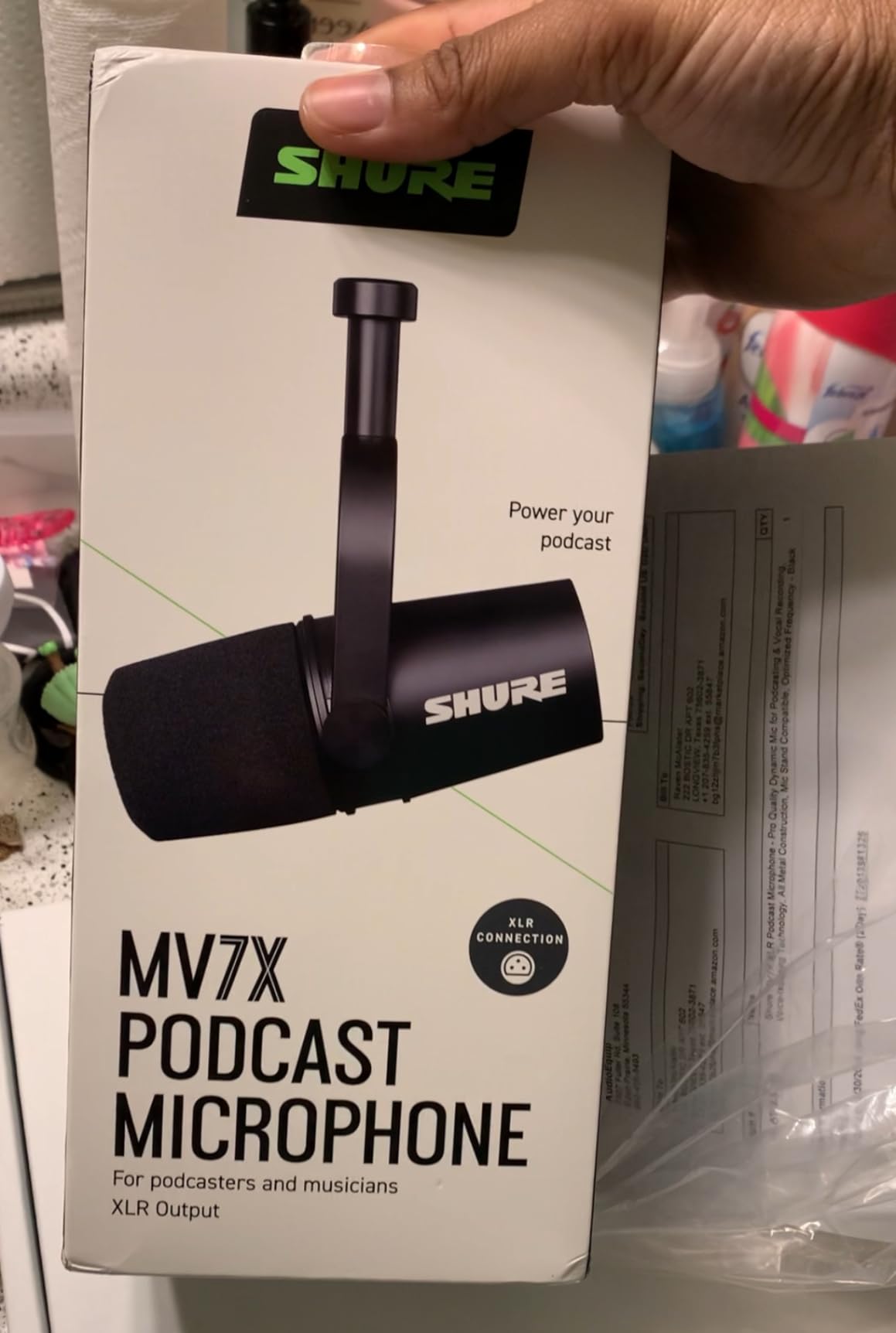 Shure MV7X XLR Dynamic Podcast & Recording Microphone - Black | XLR dynamic mic with voice-isolating technology and all-metal build for podcasting and vocal recording customer photo 2
