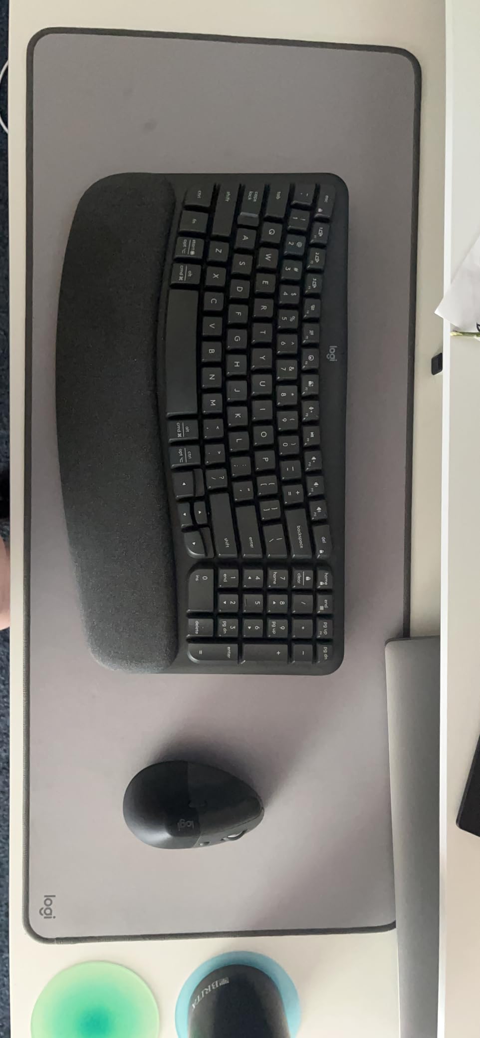 Logitech Studio Series Desk Mat Large 28x12 Inches - Mid Grey | Multifunctional large pad, extended mouse surface, office desk protector, anti-slip base, spill-resistant customer photo 2