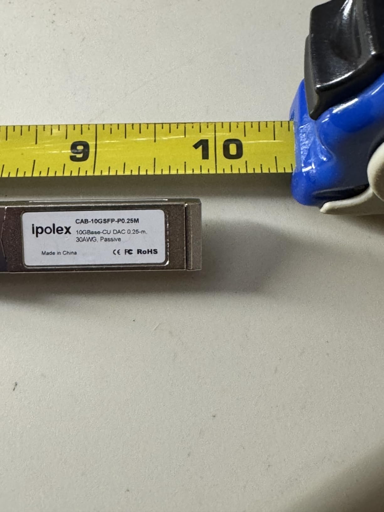 ipolex 10G SFP+ Twinax Cable, Direct Attach Copper(DAC) Passive Cable, 0.25m (0.82ft), for Cisco SFP-H10GB-CU0.25M, Meraki, Ubiquit, Mikrotik, Intel, Fortinet, Netgear, D-Link, Supermicro, TP-Link customer photo 1