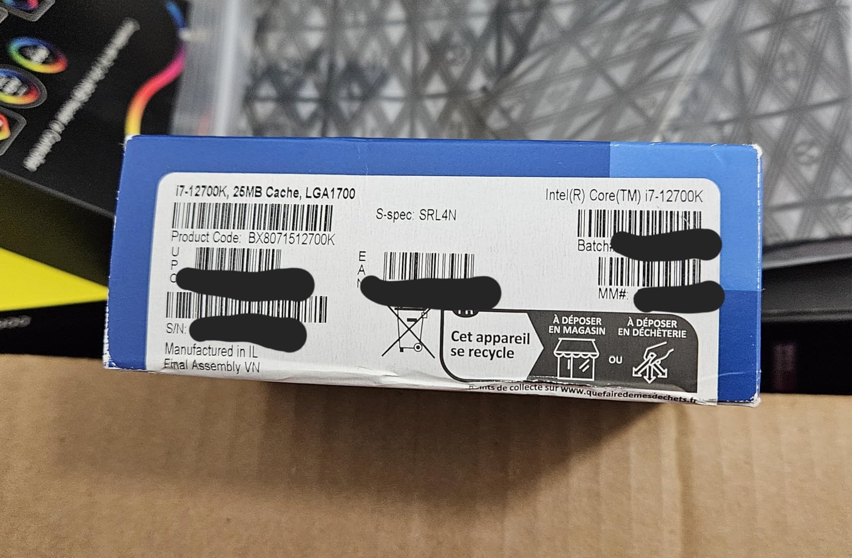 Intel Core i7-12700K Gaming Desktop Processor with Integrated Graphics and 12 (8P+4E) Cores up to 5.0 GHz Unlocked LGA1700 600 Series Chipset 125W customer photo 1