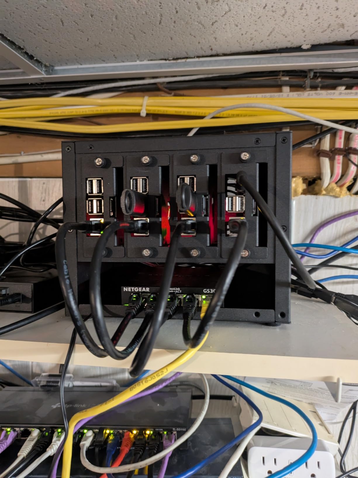 UCTRONICS Upgraded Complete Enclosure for Raspberry Pi Cluster, with 4 Removable Mounting Brackets for Pi 5, 4B, 3B+/3B, and Other B Model and 2 Cooling Fans,Support 4 2.5