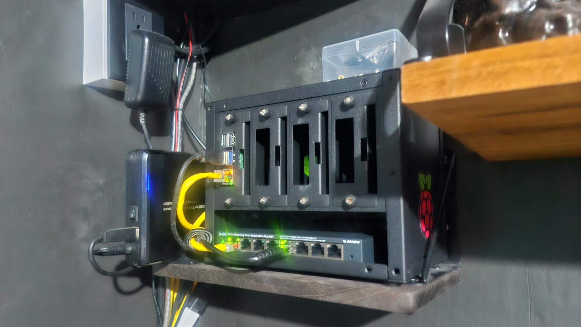 UCTRONICS Upgraded Complete Enclosure for Raspberry Pi Cluster, with 4 Removable Mounting Brackets for Pi 5, 4B, 3B+/3B, and Other B Model and 2 Cooling Fans,Support 4 2.5