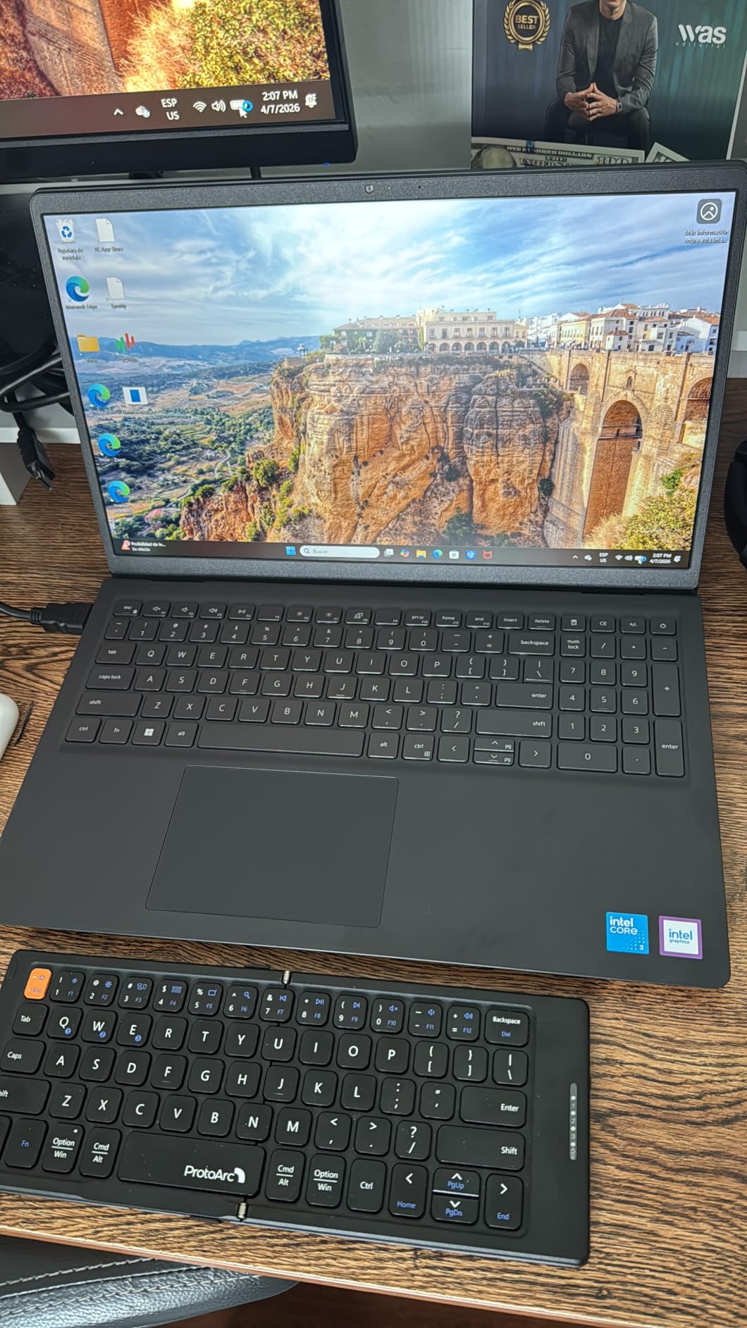 Dell 15.6 Laptop, FHD, Intel Core 3 100U, 8 GB RAM, Windows 11 Home | Anti-Glare IPS WVA, 250 nits, Intel UHD Graphics, DDR4, 512GB SSD, Wi-Fi 6 & Bluetooth, DC15250 customer photo 2