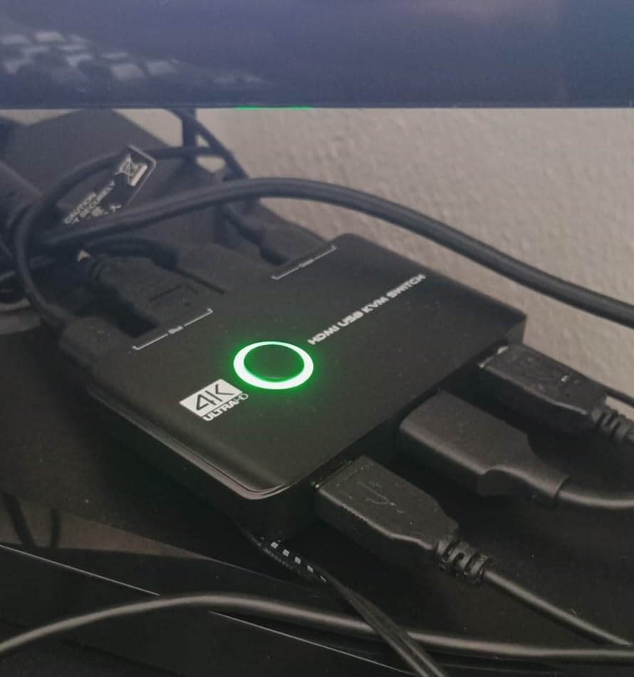 4K KVM Switch HDMI 2 Port Box, USB HDMI KVM Switches for 2 Computers Share Keyboard Mouse Printer and one HD Monitor, Support UHD 4K@60Hz, with 2 USB Cables and 2 HDMI Cables customer photo 2