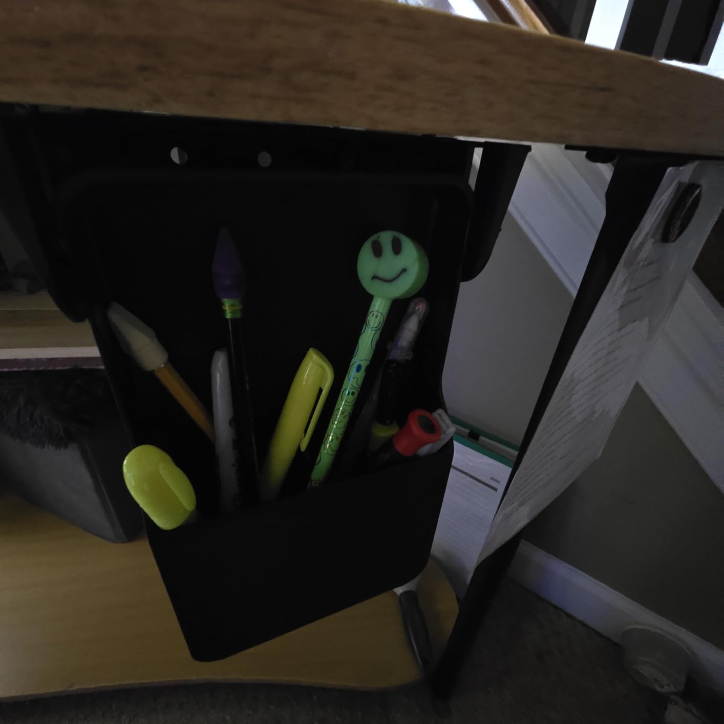 Under Desk Drawer Storage Organizer - 2 Pack (Large and Small) Black - (Please Note - Drawer Size/No Lip Under Desktop) - 2 Installation Methods (Screw or Adhesive) customer photo 2