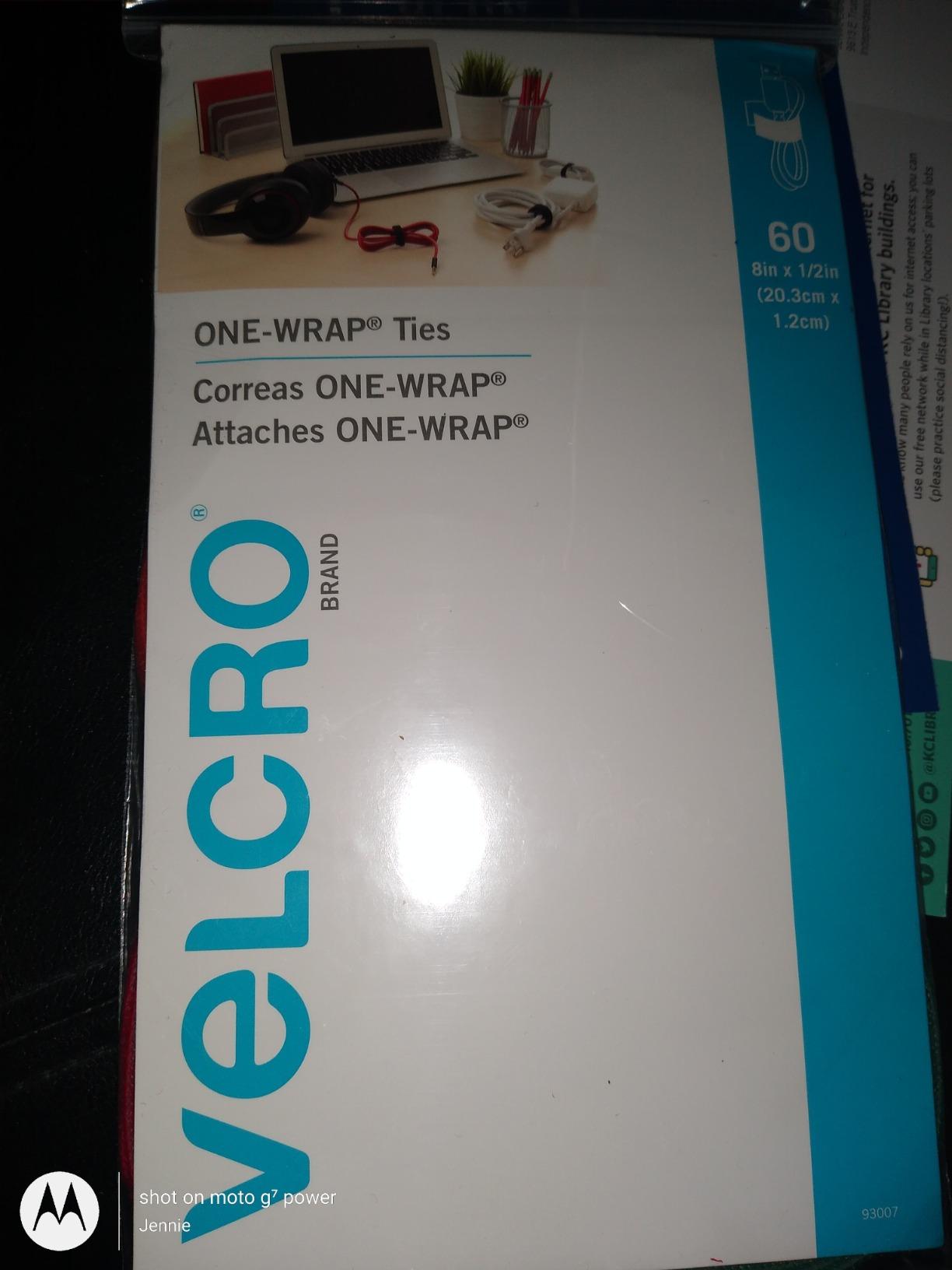 VELCRO Brand Heavy Duty ONE-WRAP Cable Ties, 8in x 1/2in, Black, 60 Pack customer photo 2