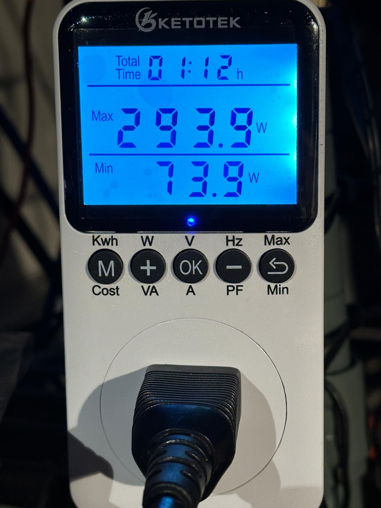 KETOTEK Watt Meter Power Meter Plug Electricity Usage Monitor for Home, Energy Monitor with LCD Display, Kilowatt Meter Socket Outlet, Voltage Amps Power Consumption Meter, Overload Protection customer photo 1