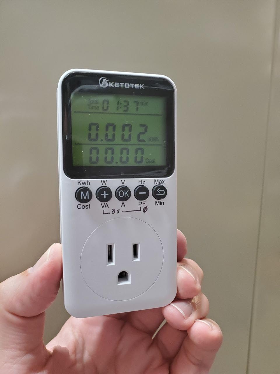 KETOTEK Watt Meter Power Meter Plug Electricity Usage Monitor for Home, Energy Monitor with LCD Display, Kilowatt Meter Socket Outlet, Voltage Amps Power Consumption Meter, Overload Protection customer photo 2
