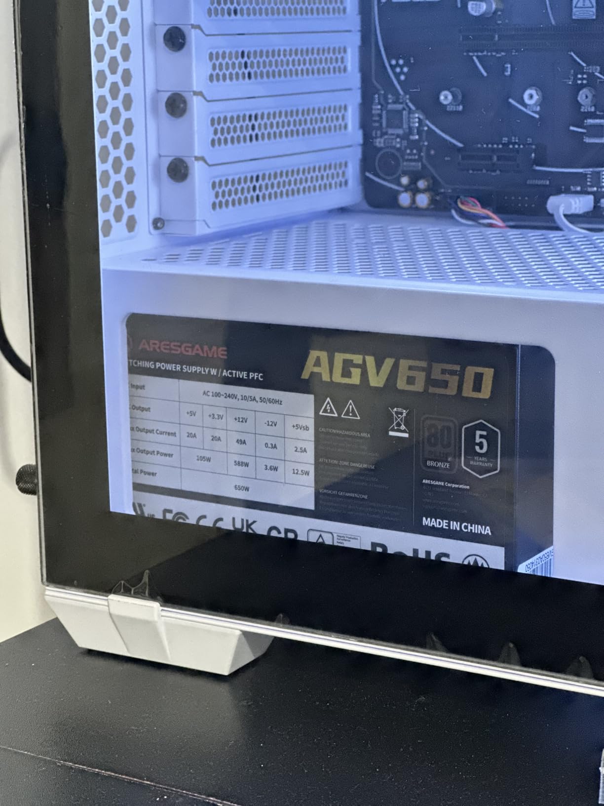 ARESGAME AGV Series 650W Power Supply, 80 Plus Bronze Certified, Non Modular Power Supply, 5 Year Warranty customer photo 2