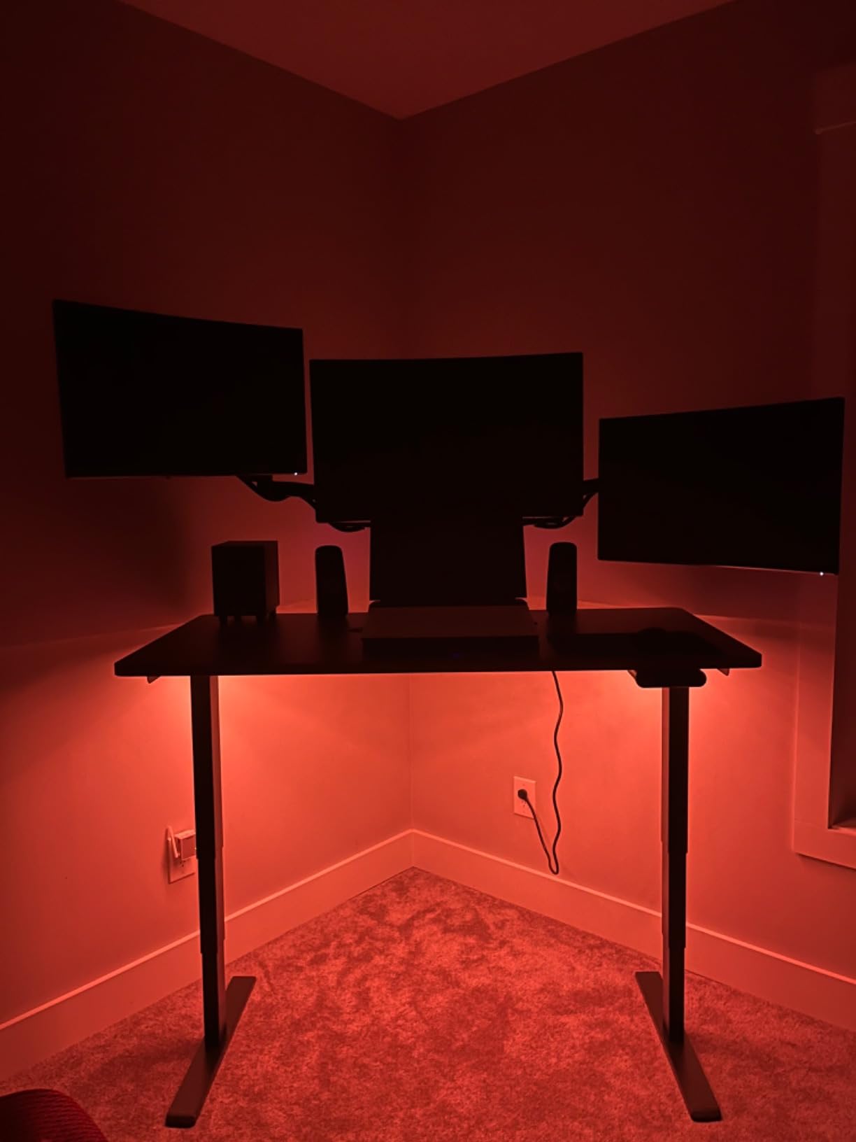 FLEXISPOT E6 3-Stage Dual Motor Electric Standing Desk 55 x 28 Sit Stand Up Desk, Holds 220 lbs, Adjustable Height w/Memory Presets, One-Piece Maple Desktop & Black Frame customer photo 2