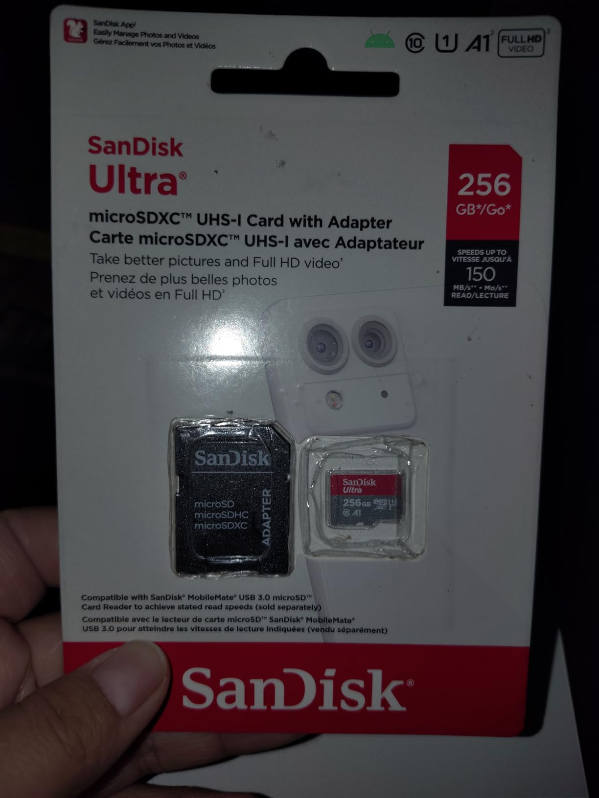 SanDisk 256GB Ultra microSDXC UHS-I Memory Card with Adapter, Up to 150MB/s, C10, U1, Full HD, A1, Micro SD Card - SDSQUAC-256G-GN6MA customer photo 2