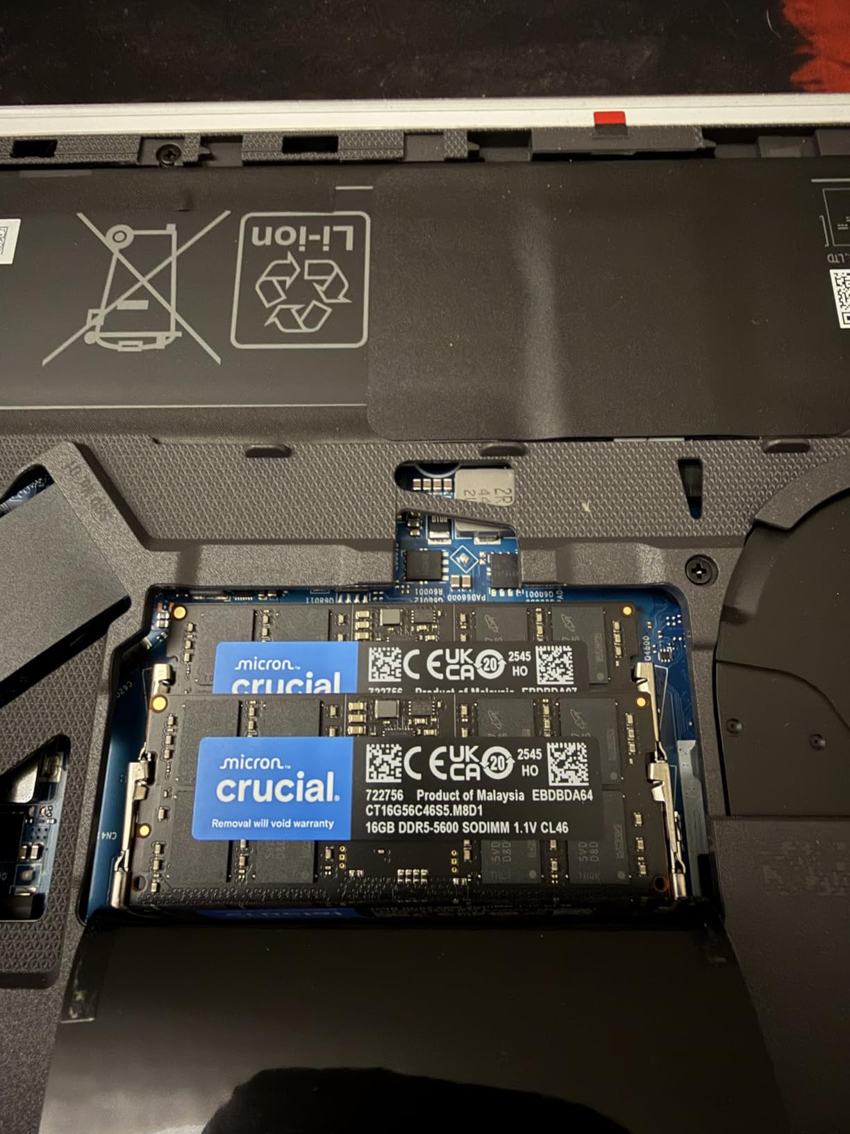Crucial 32GB DDR5 RAM Kit (2x16GB), 5600MHz (or 5200MHz or 4800MHz) Laptop Memory 262-Pin SODIMM, Compatible with Intel Core and AMD Ryzen 7000, Black - CT2K16G56C46S5 customer photo 1