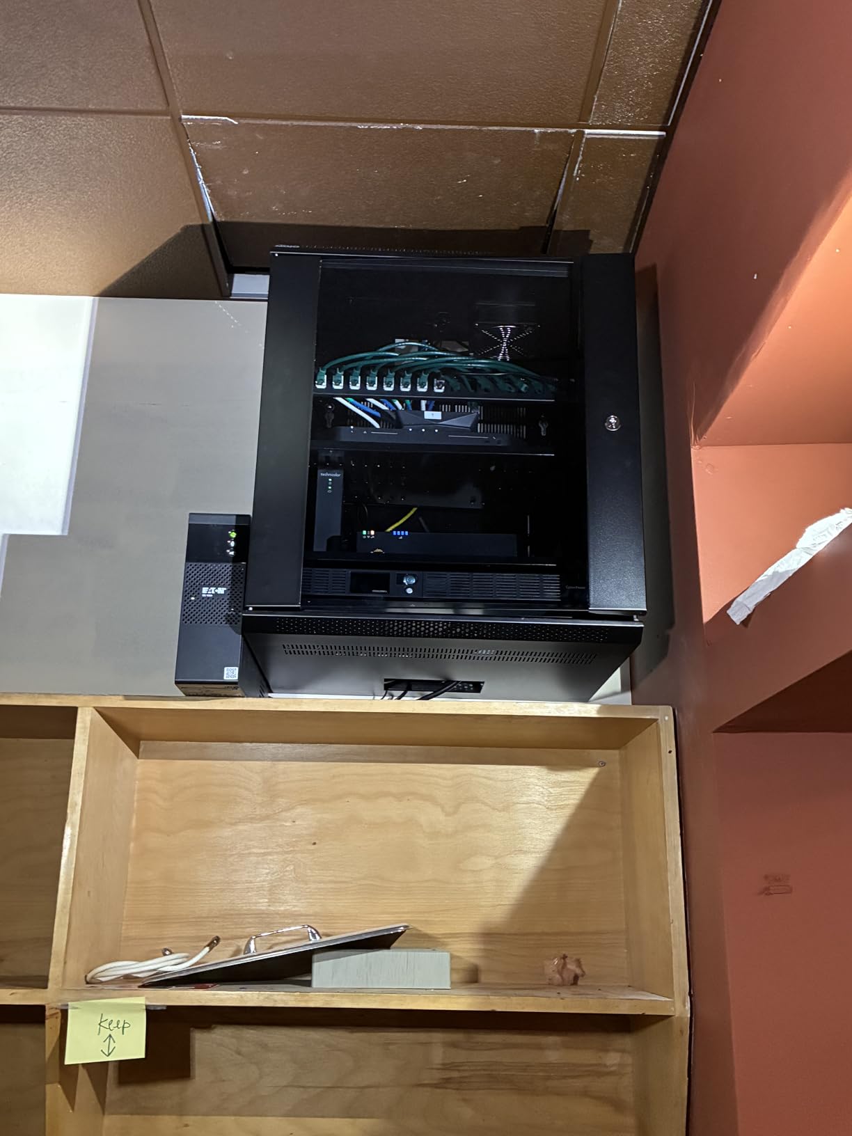 Tecmojo 12U Wall Mount Server Cabinet IT Network Rack Enclosure Lockable Door and Side Panels Black,Cooling Fan,Glass Door,17.7inch Depth,for 19
